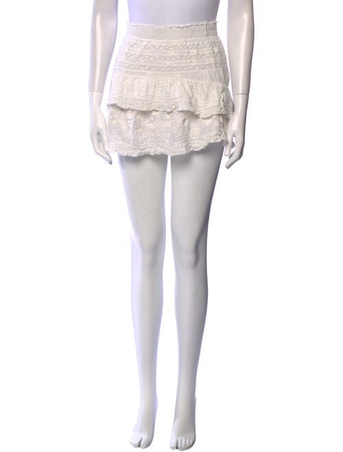 LoveShackFancy Embroidered Accent Mini Skirt