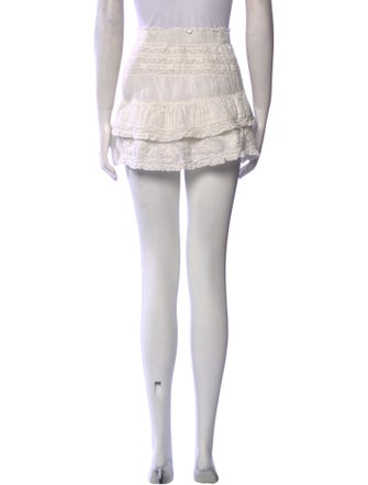 LoveShackFancy Embroidered Accent Mini Skirt