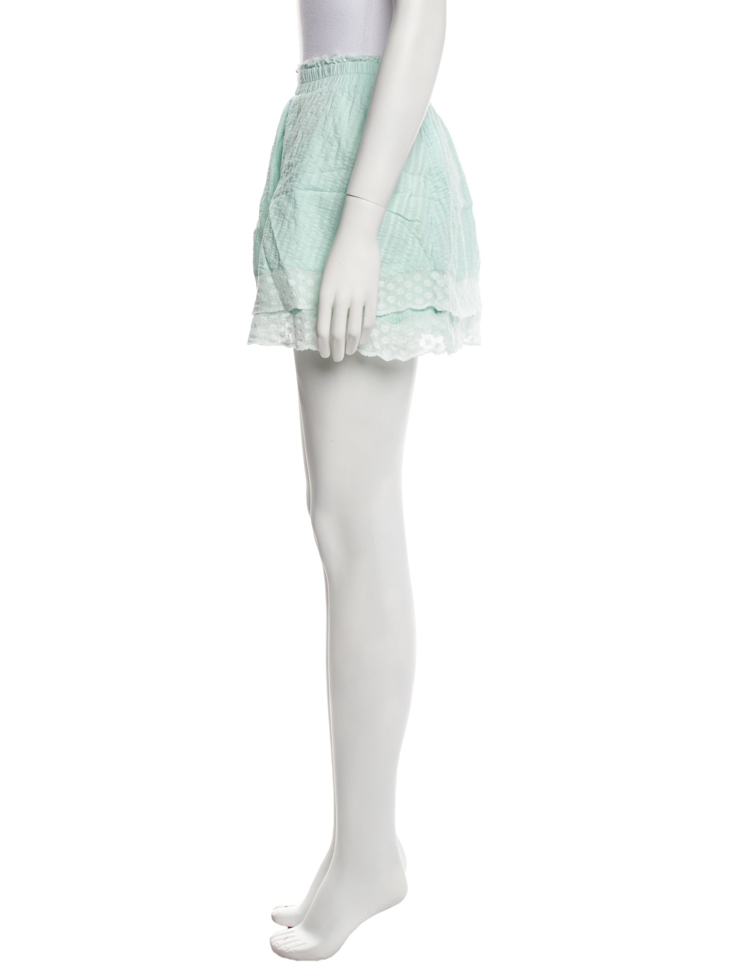 LoveShackFancy Scalloped Accent Mini Skirt