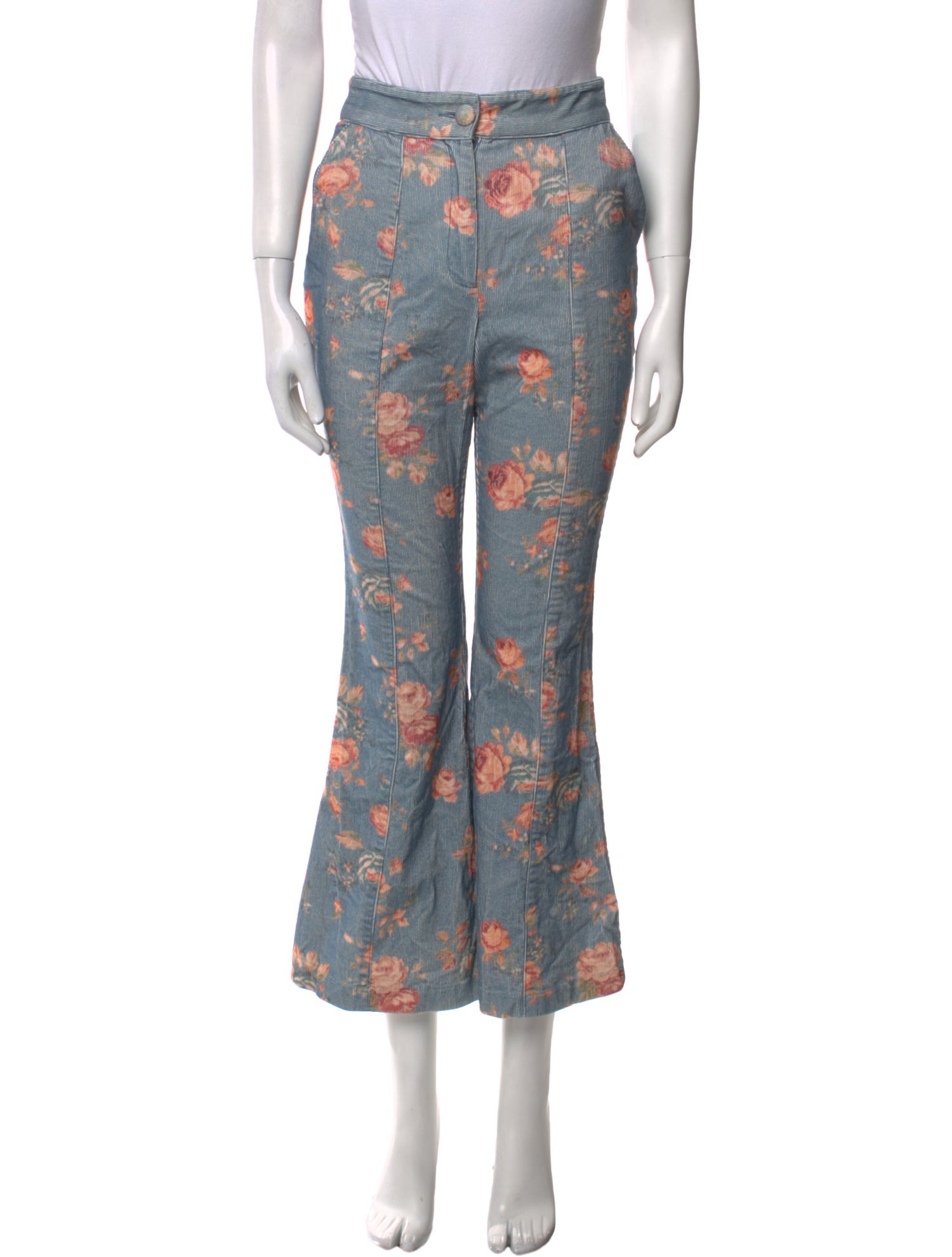 LoveShackFancy Floral Print Wide Leg Pants