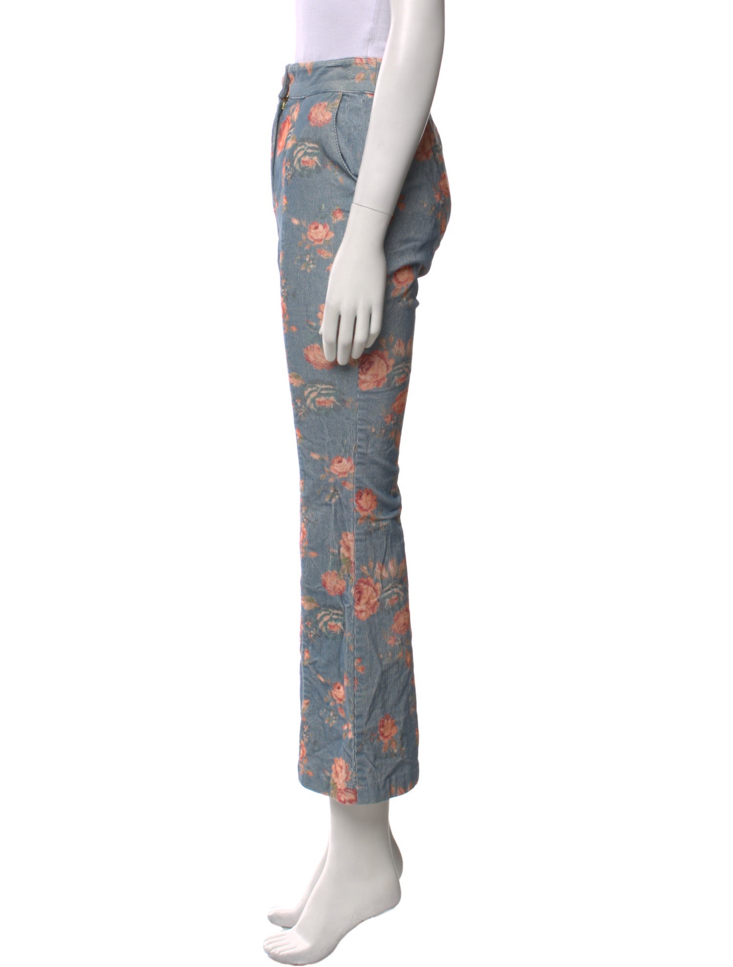 LoveShackFancy Floral Print Wide Leg Pants