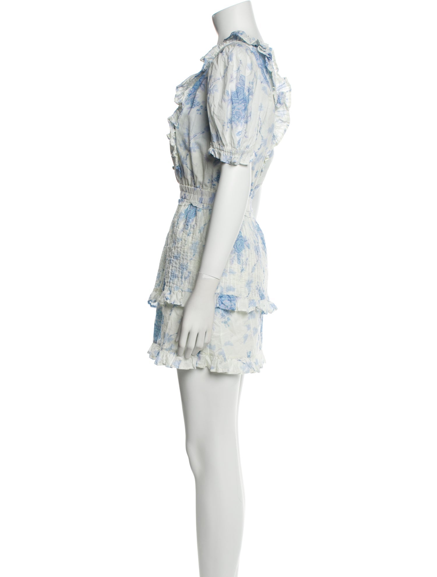 LoveShackFancy Floral Print Mini Dress