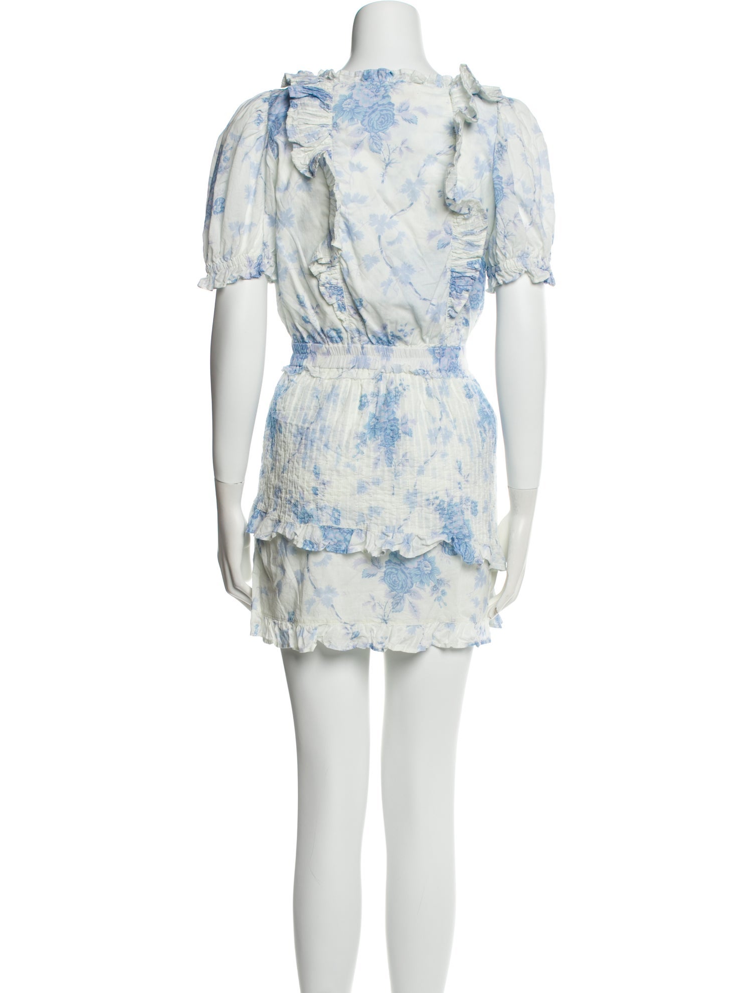 LoveShackFancy Floral Print Mini Dress