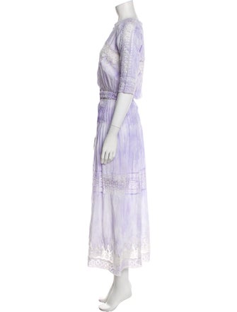 LoveShackFancy Tie-Dye Print Long Dress