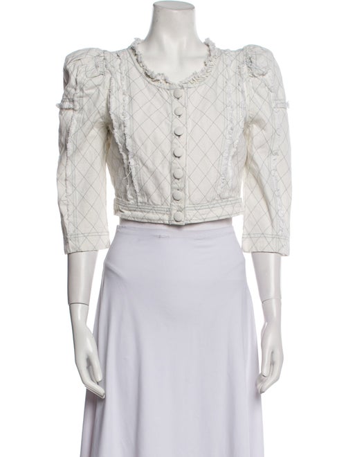 LoveShackFancy Tweed Pattern Evening Jacket