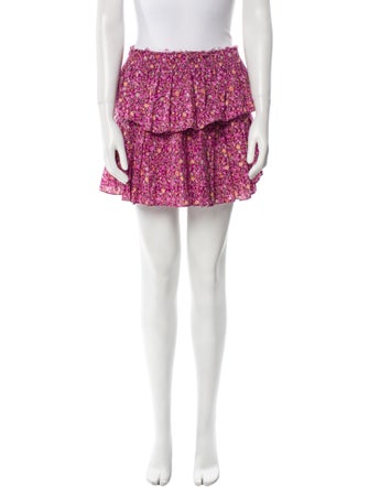 LoveShackFancy Floral Print Mini Skirt