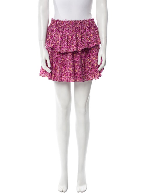 LoveShackFancy Floral Print Mini Skirt