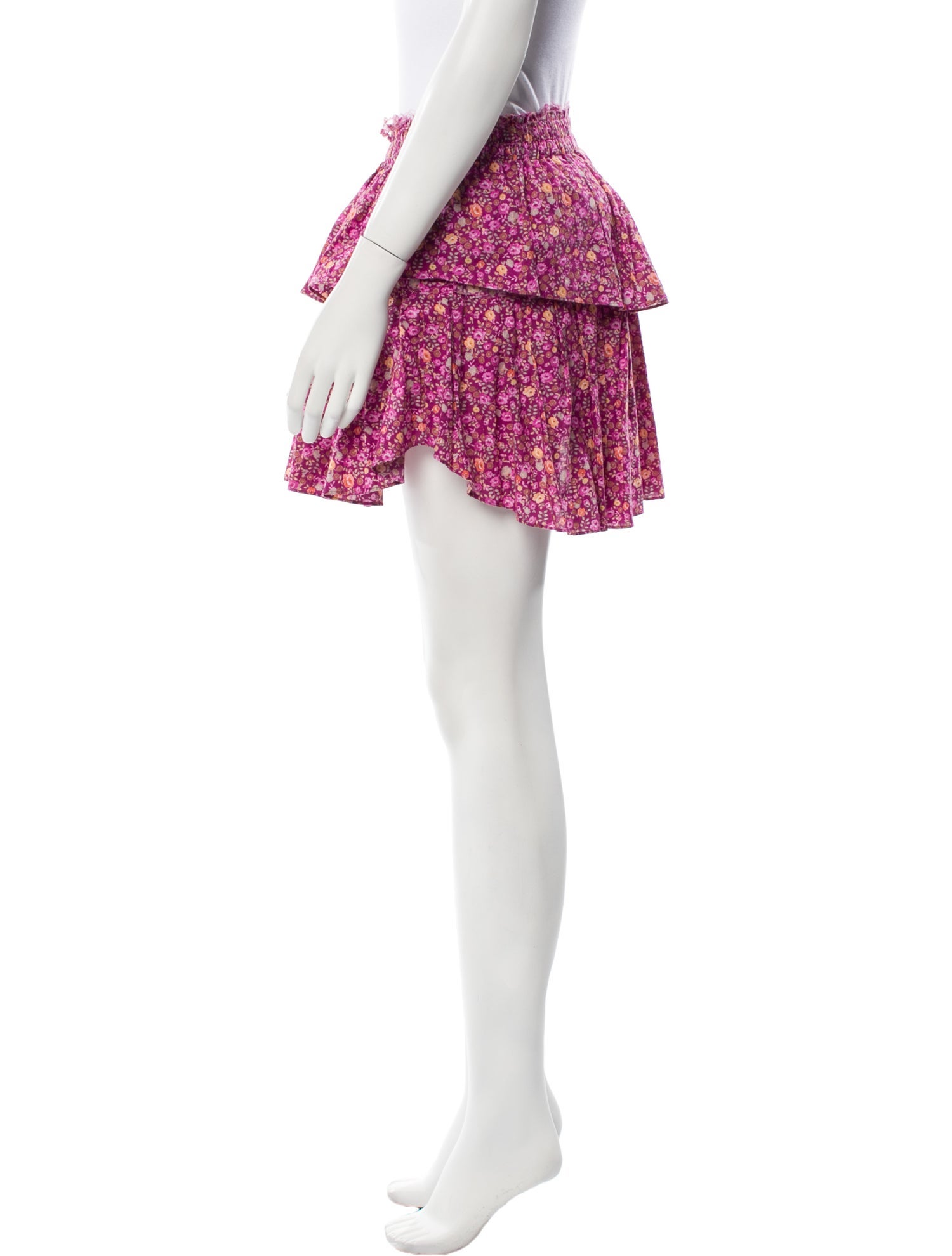 LoveShackFancy Floral Print Mini Skirt