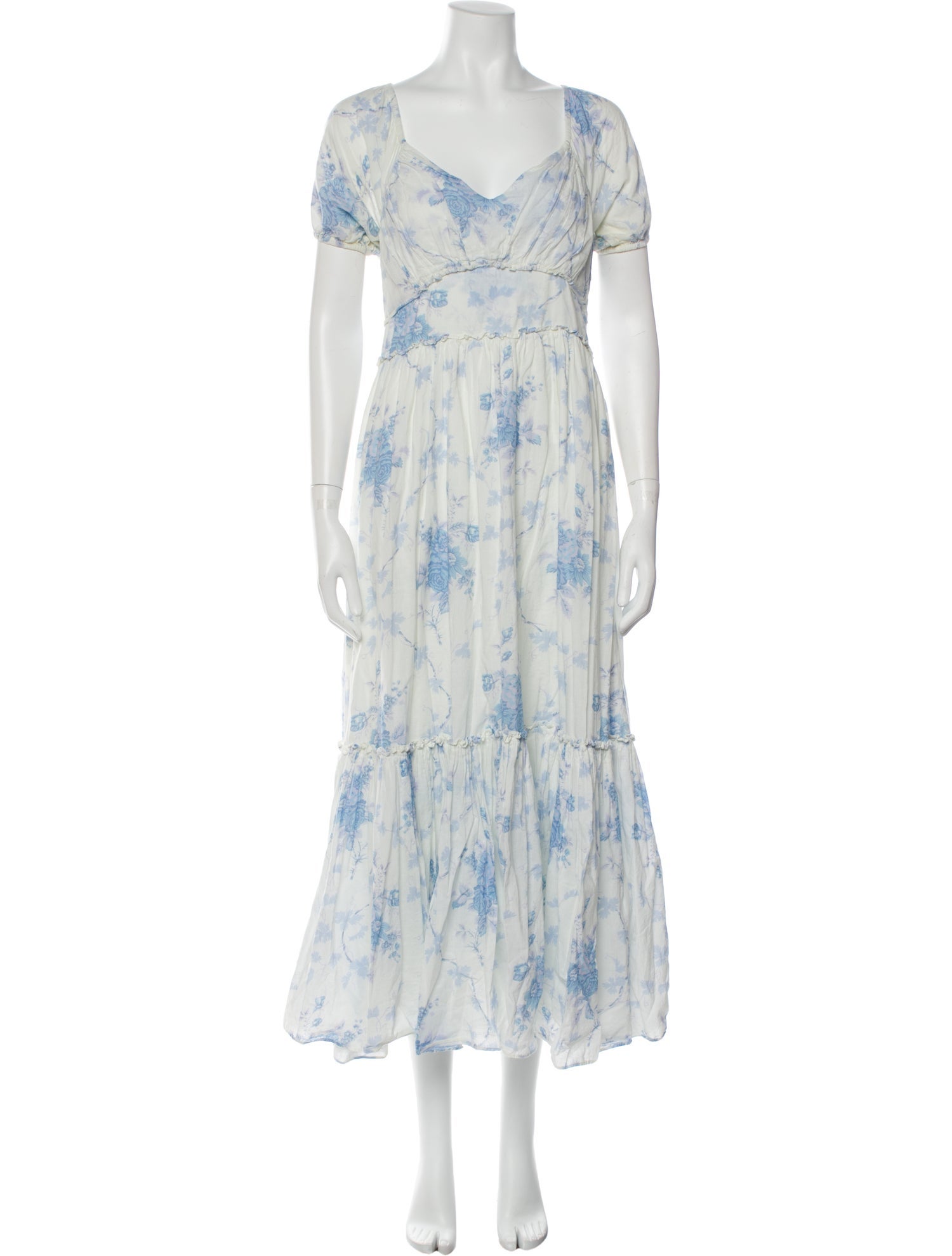 LoveShackFancy Floral Print Long Dress