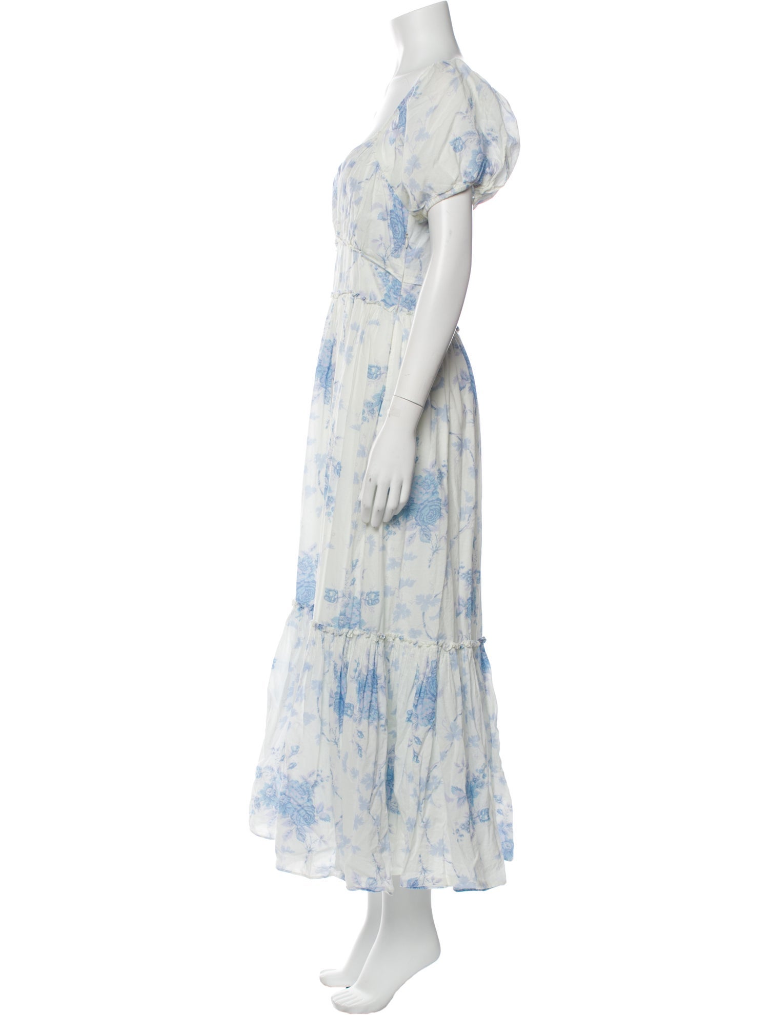 LoveShackFancy Floral Print Long Dress