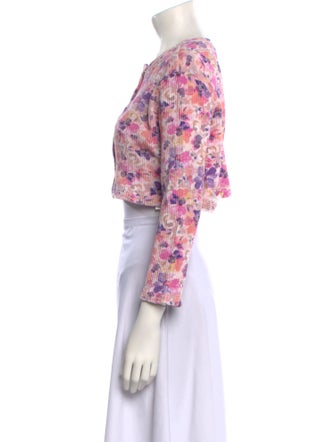 LoveShackFancy Floral Print Crew Neck Sweater