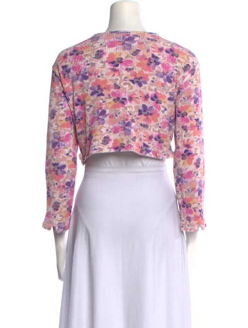 LoveShackFancy Floral Print Crew Neck Sweater