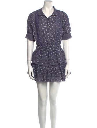 LoveShackFancy Floral Print Mini Dress