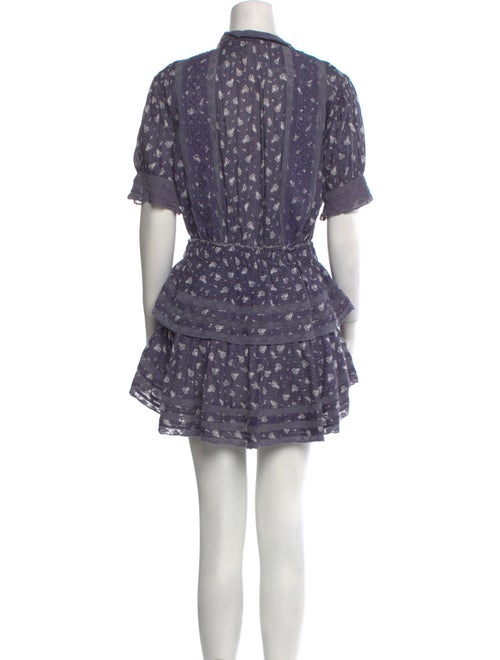 LoveShackFancy Floral Print Mini Dress