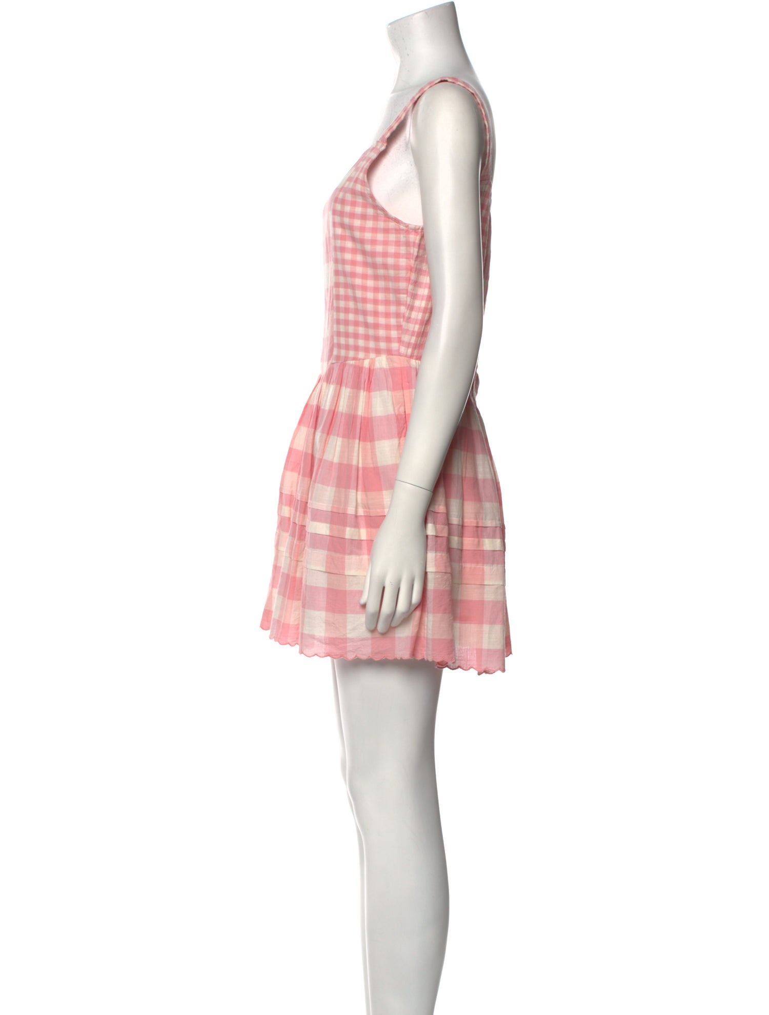 LoveShackFancy Plaid Print Mini Dress