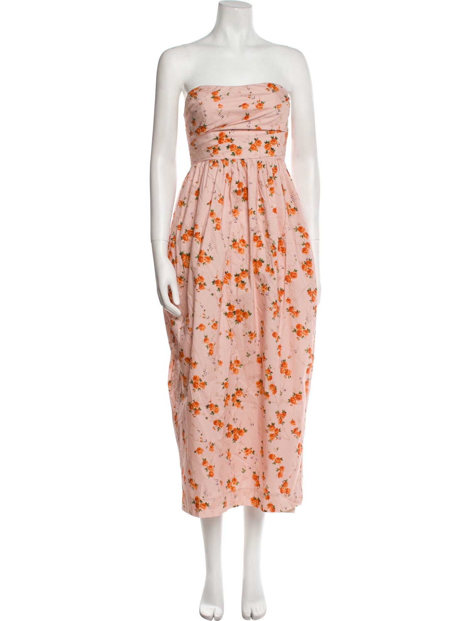 LoveShackFancy Floral Print Midi Length Dress