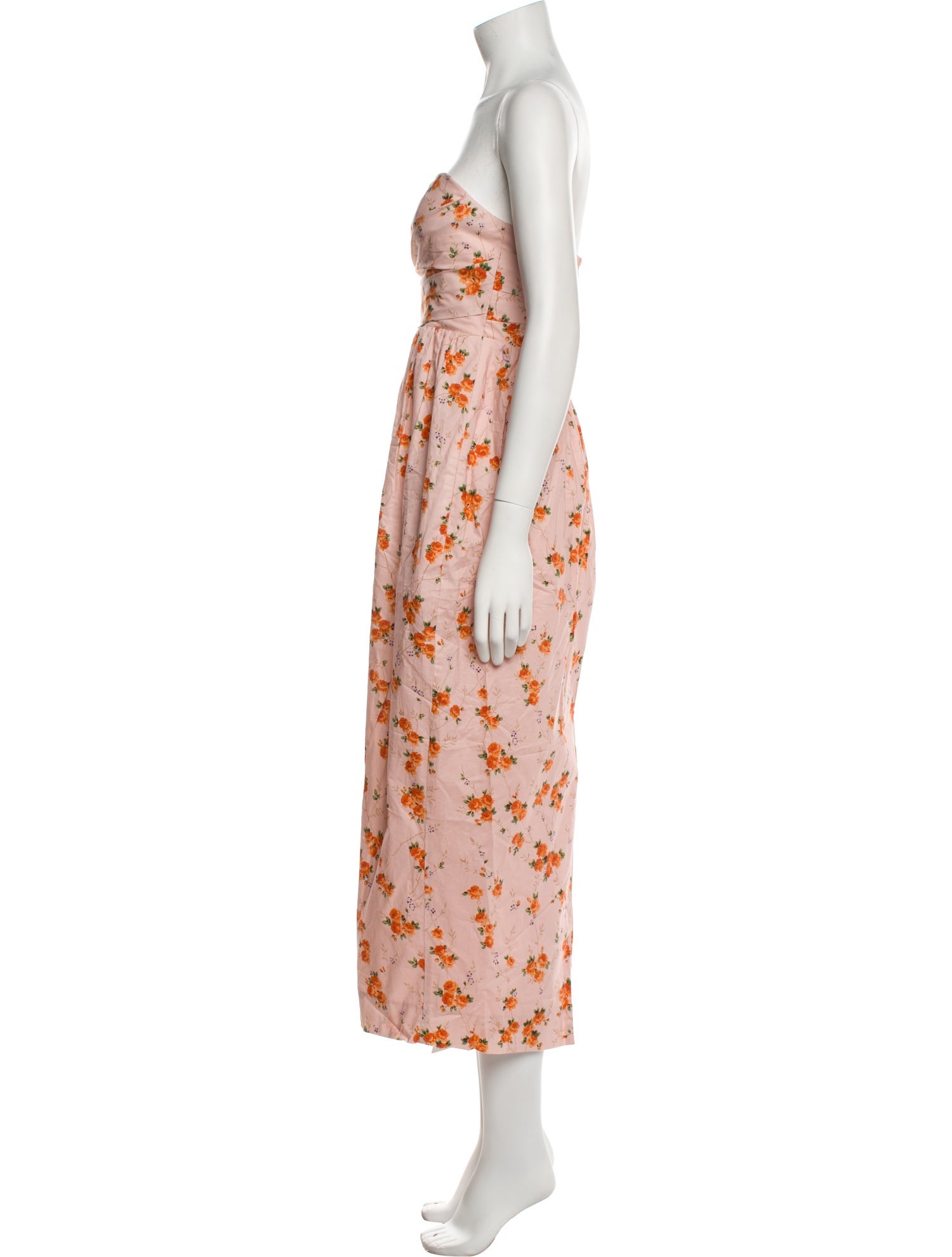 LoveShackFancy Floral Print Midi Length Dress