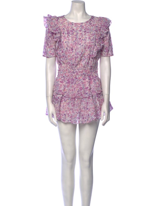 LoveShackFancy Floral Print Mini Dress