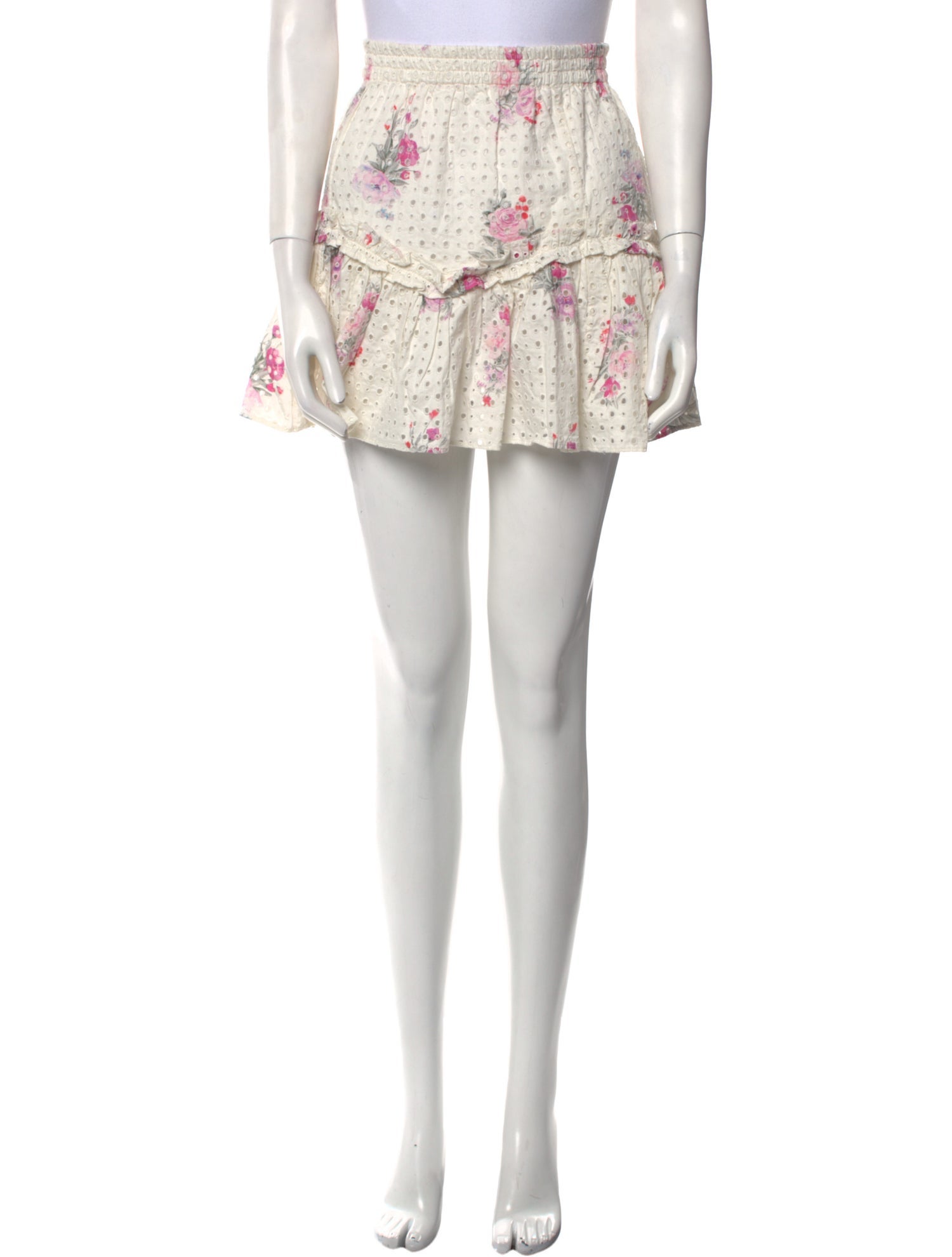 LoveShackFancy Floral Print Mini Skirt w/ Tags