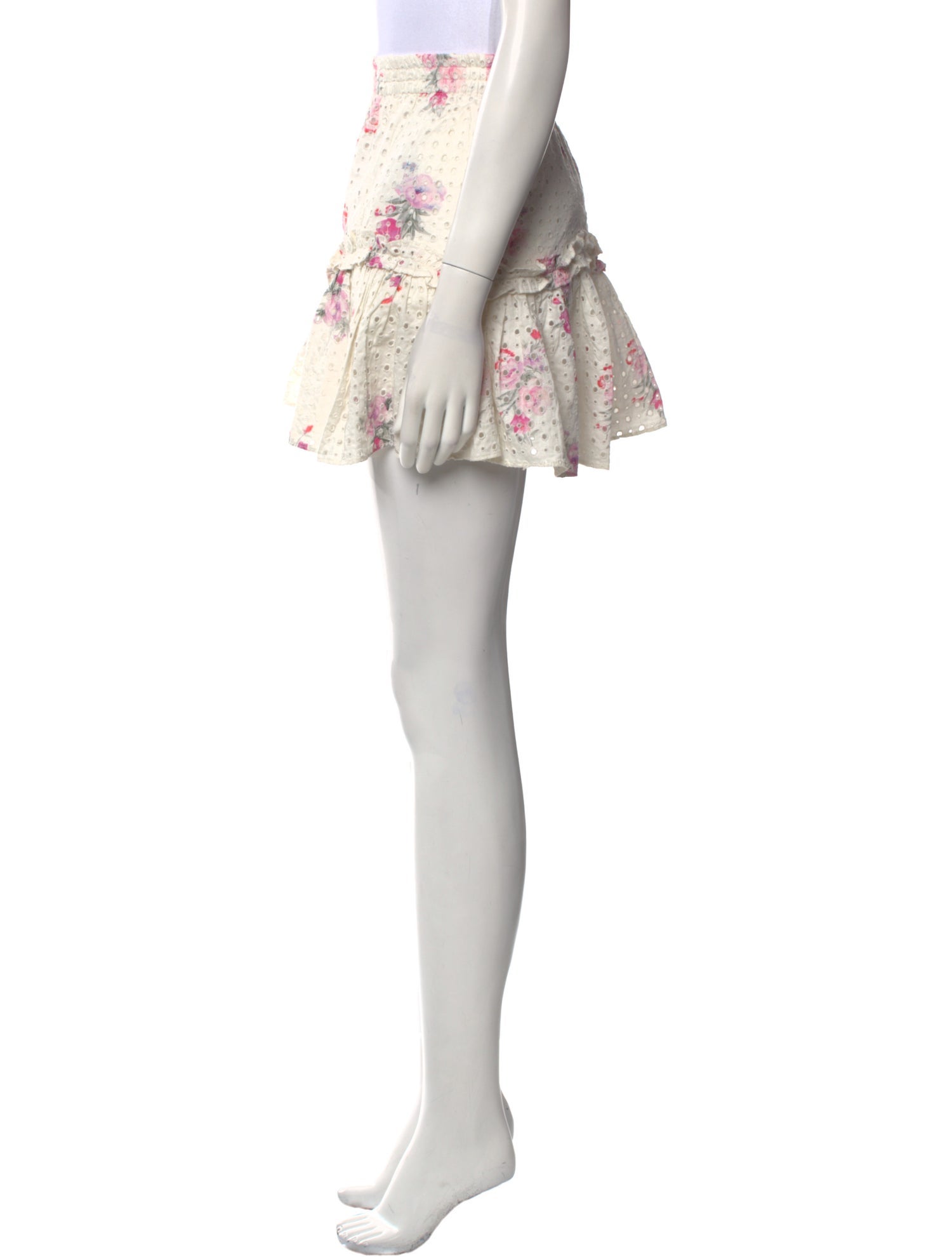 LoveShackFancy Floral Print Mini Skirt w/ Tags