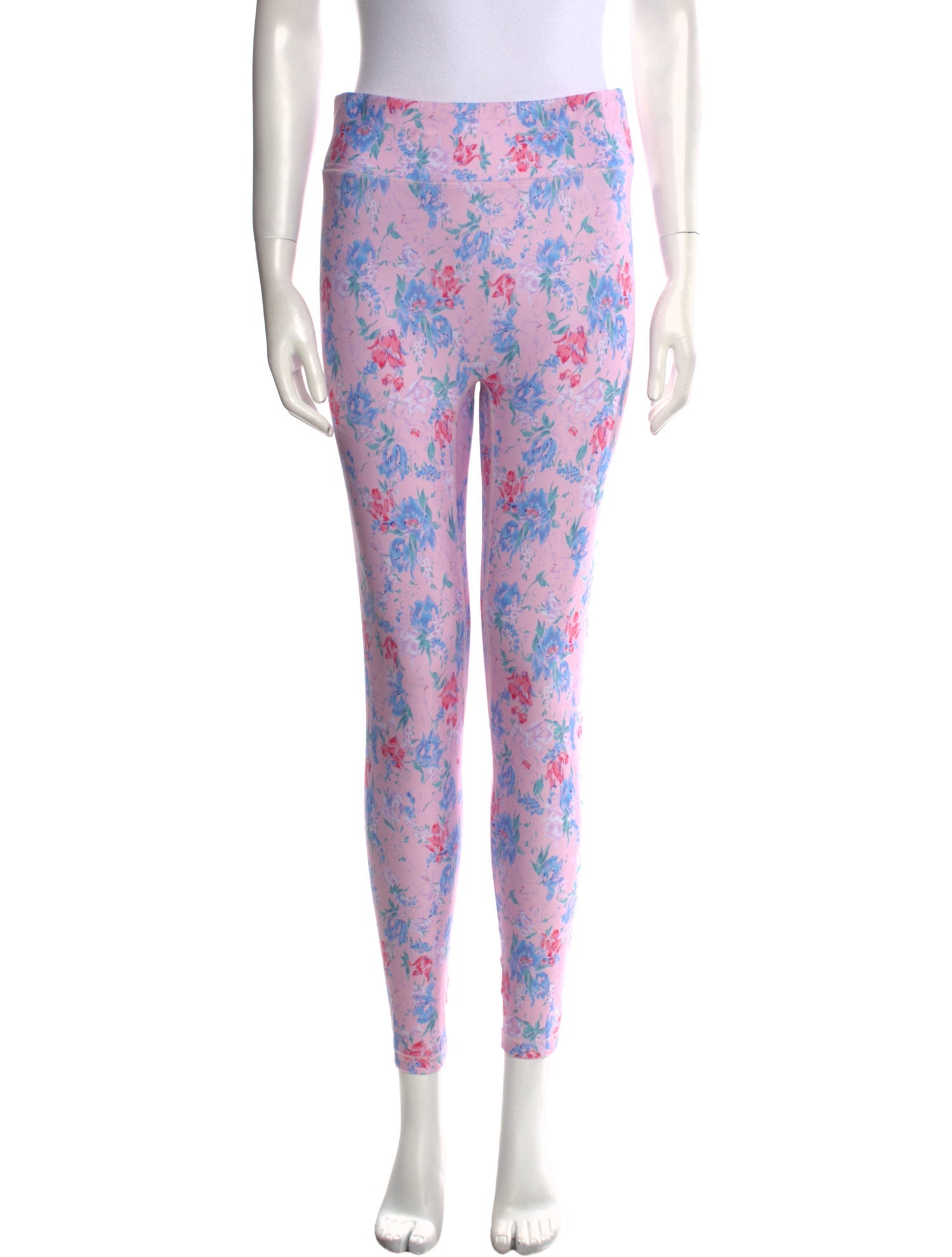 LoveShackFancy Floral Print Skinny Leg Pants