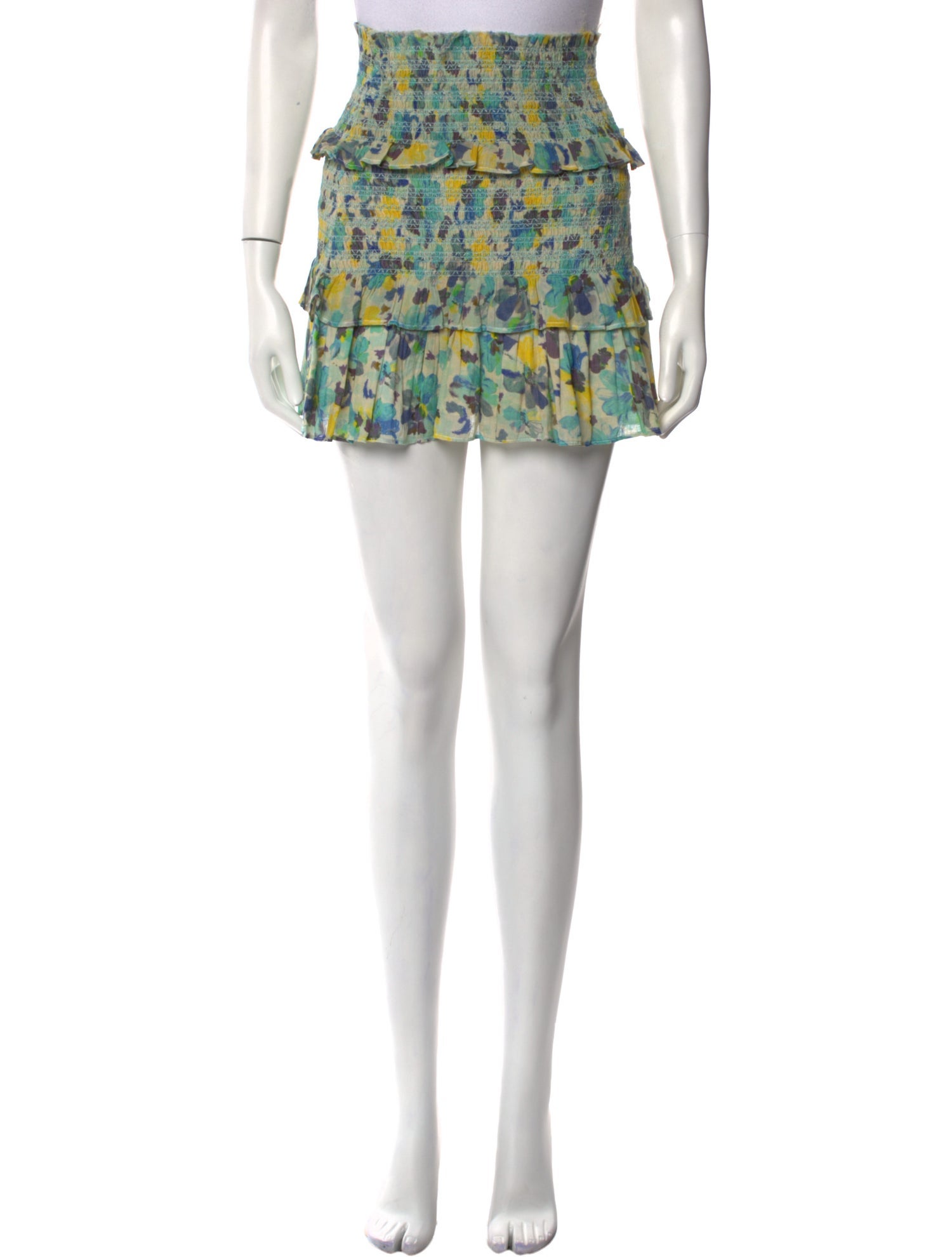 LoveShackFancy Floral Print Mini Skirt