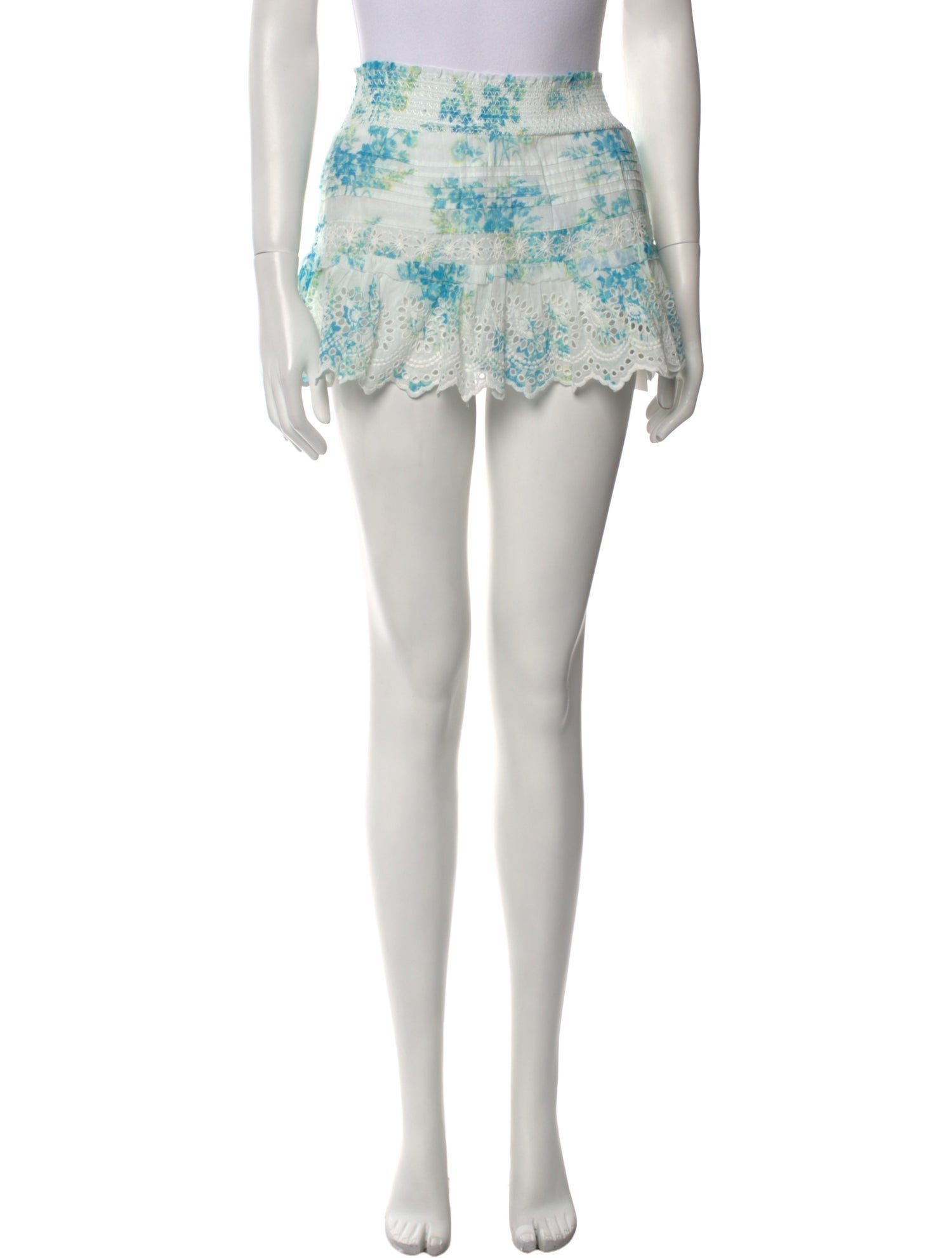 LoveShackFancy Floral Print Mini Skirt