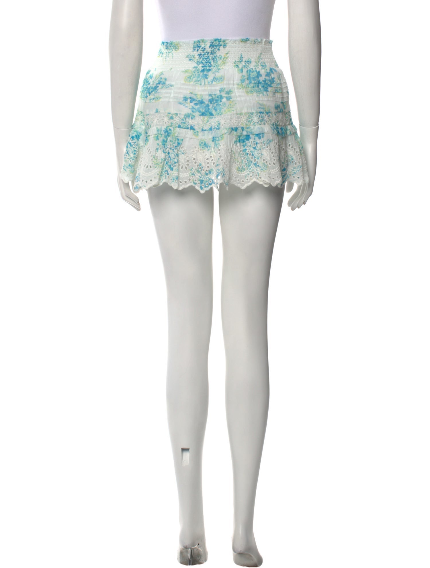 LoveShackFancy Floral Print Mini Skirt