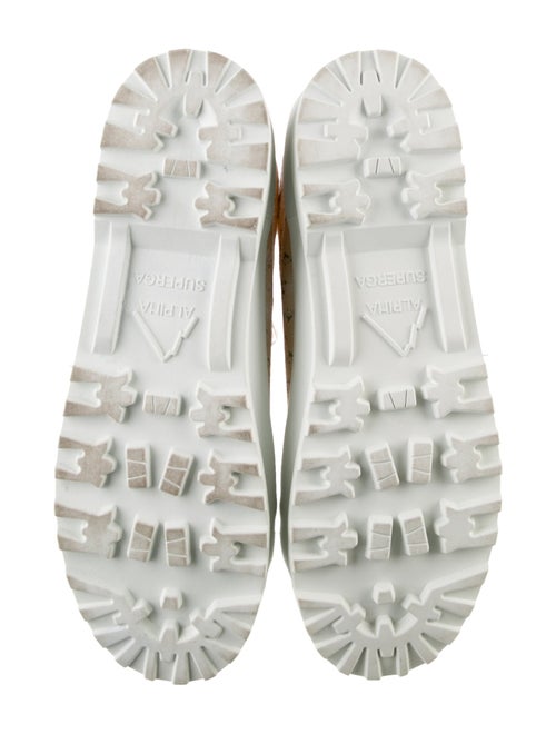 LoveShackFancy Canvas Floral Print Lace-Up Boots