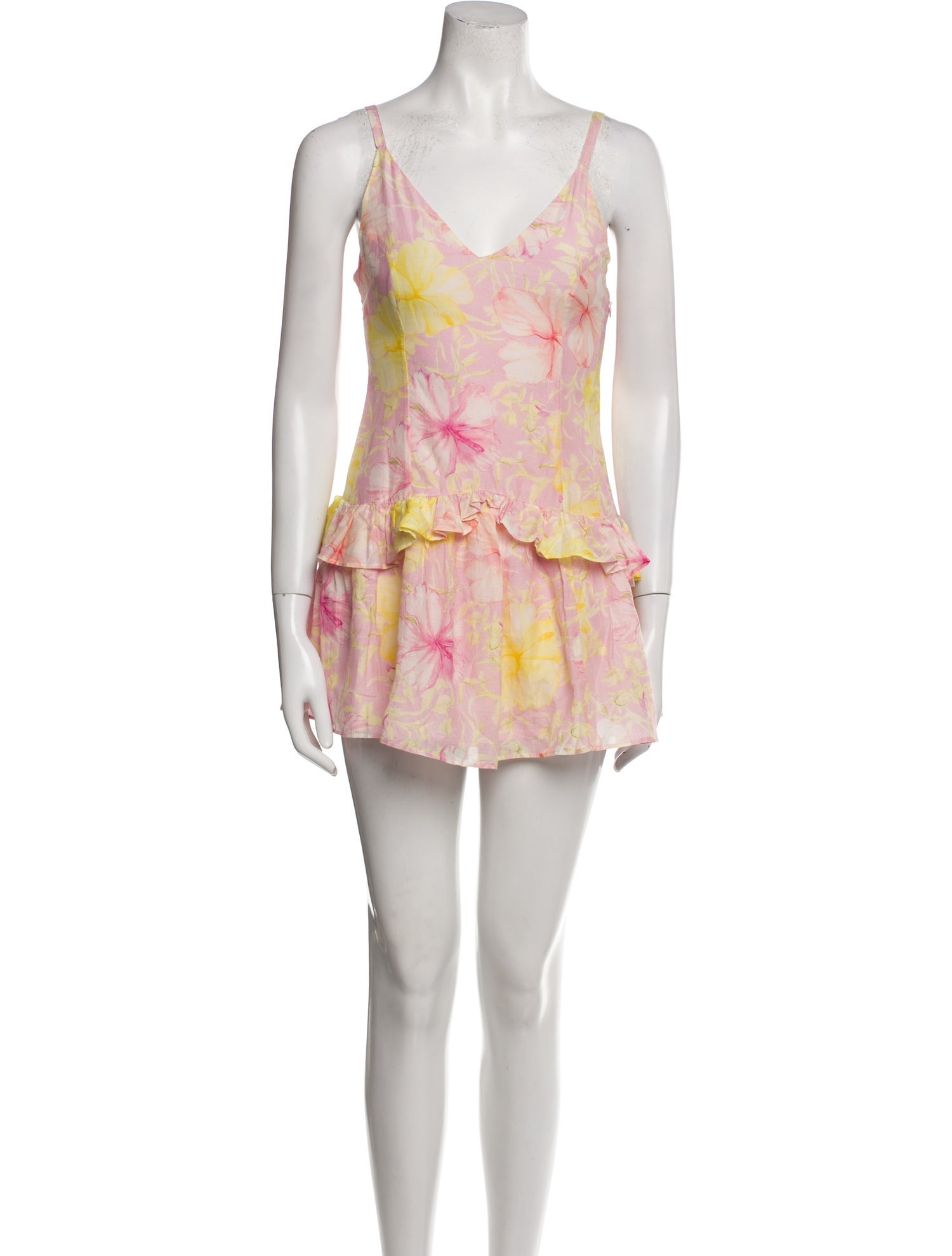 LoveShackFancy Floral Print Mini Dress