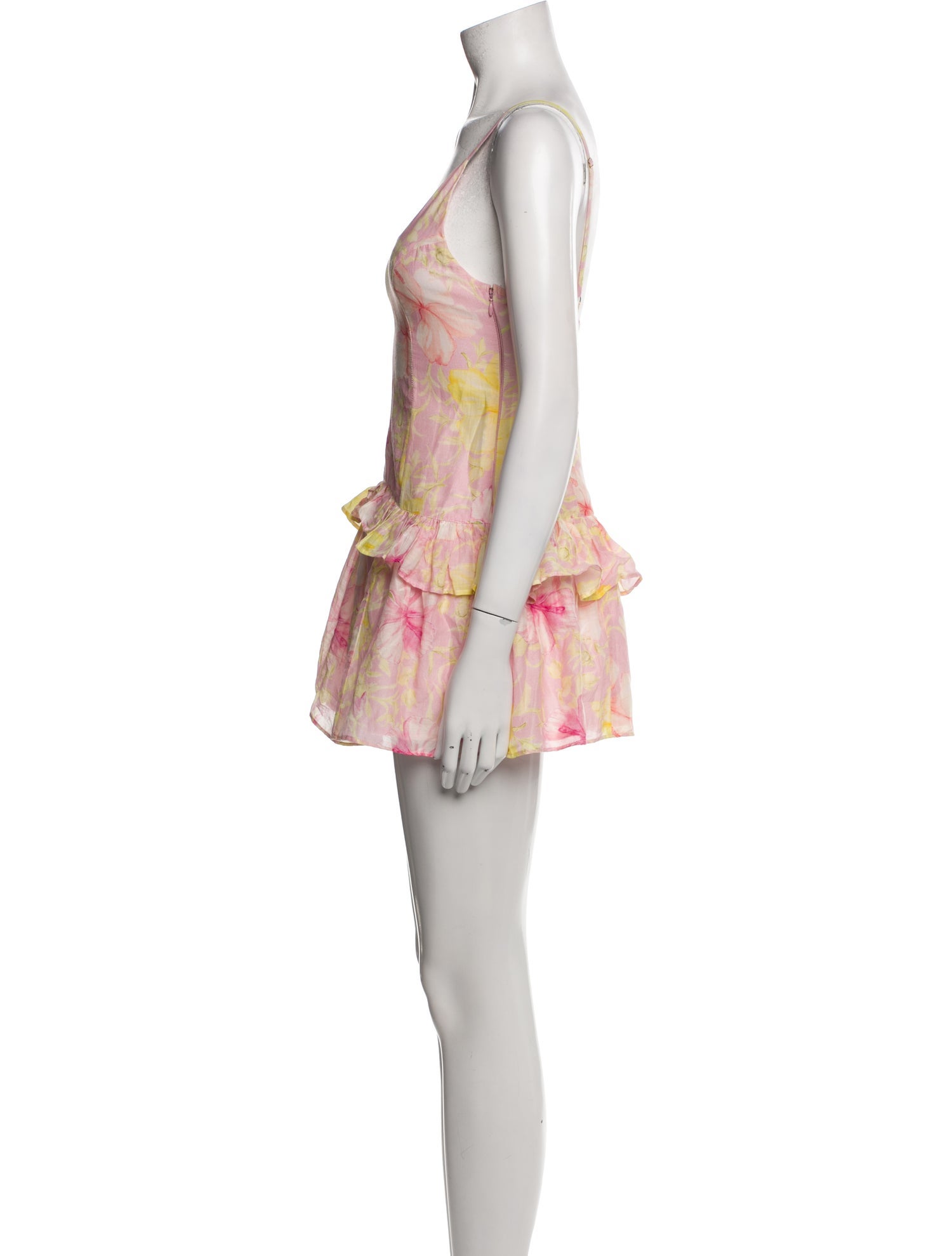 LoveShackFancy Floral Print Mini Dress