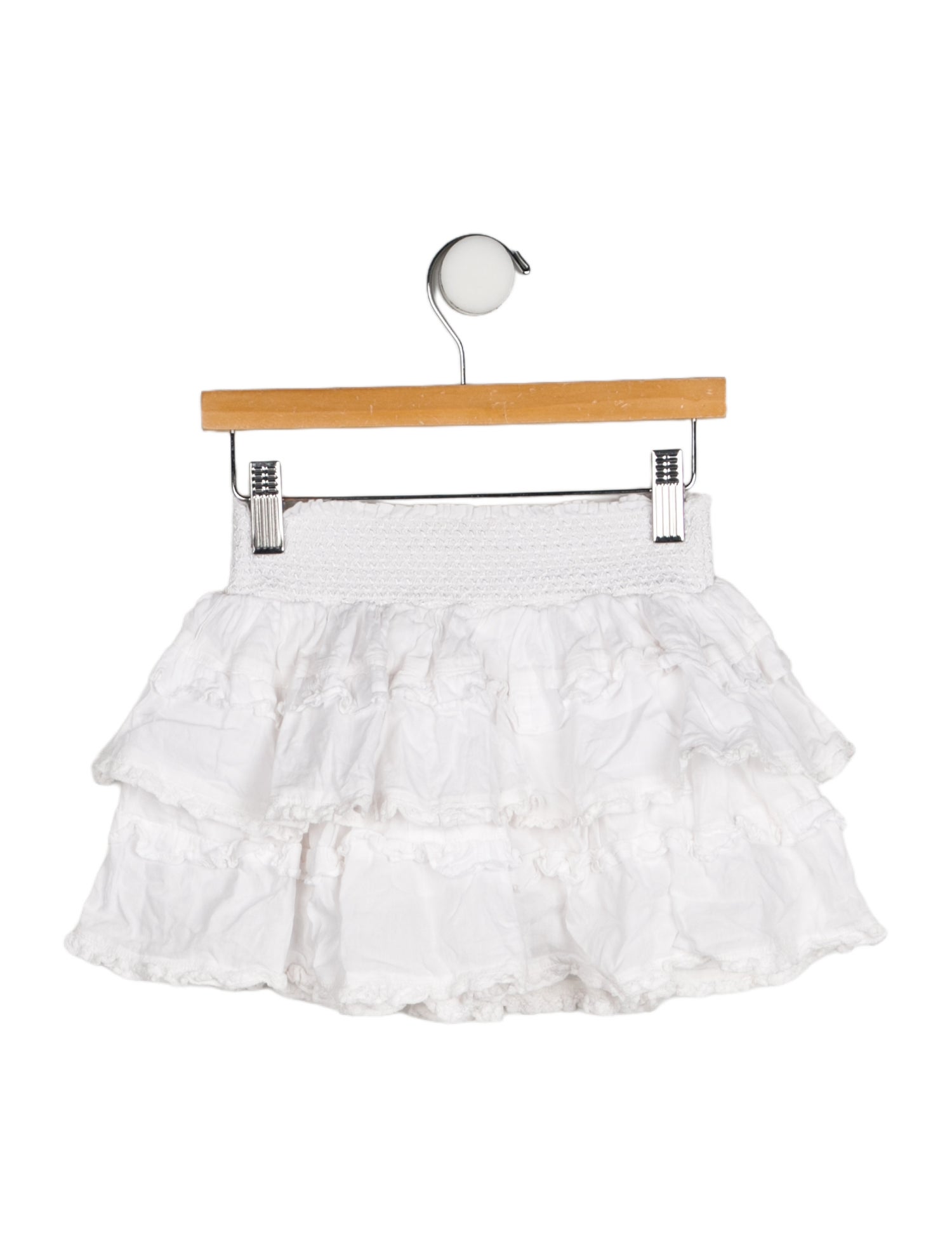 LoveShackFancy Girls'Solid Ruffle Skirt
