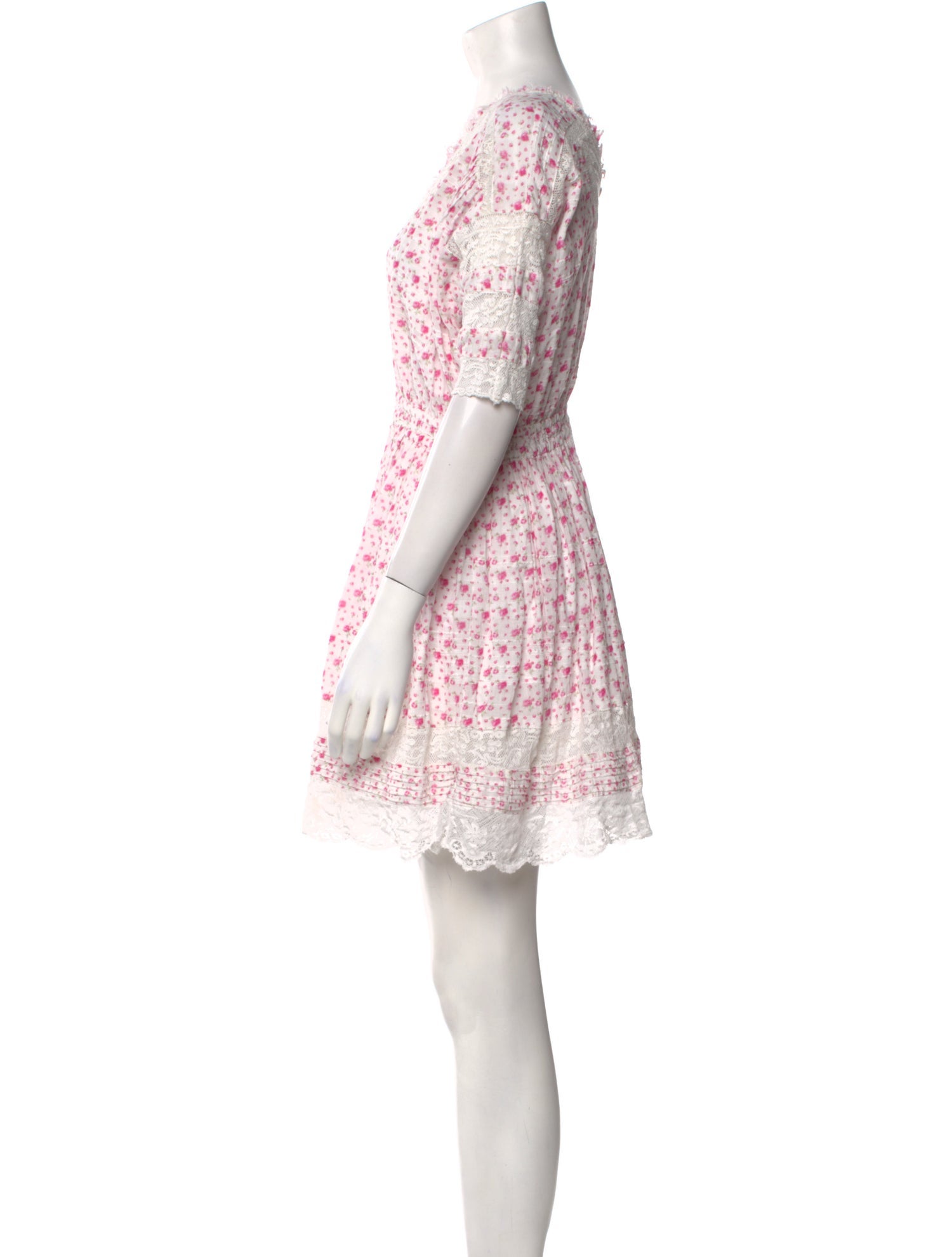 LoveShackFancy Floral Print Mini Dress