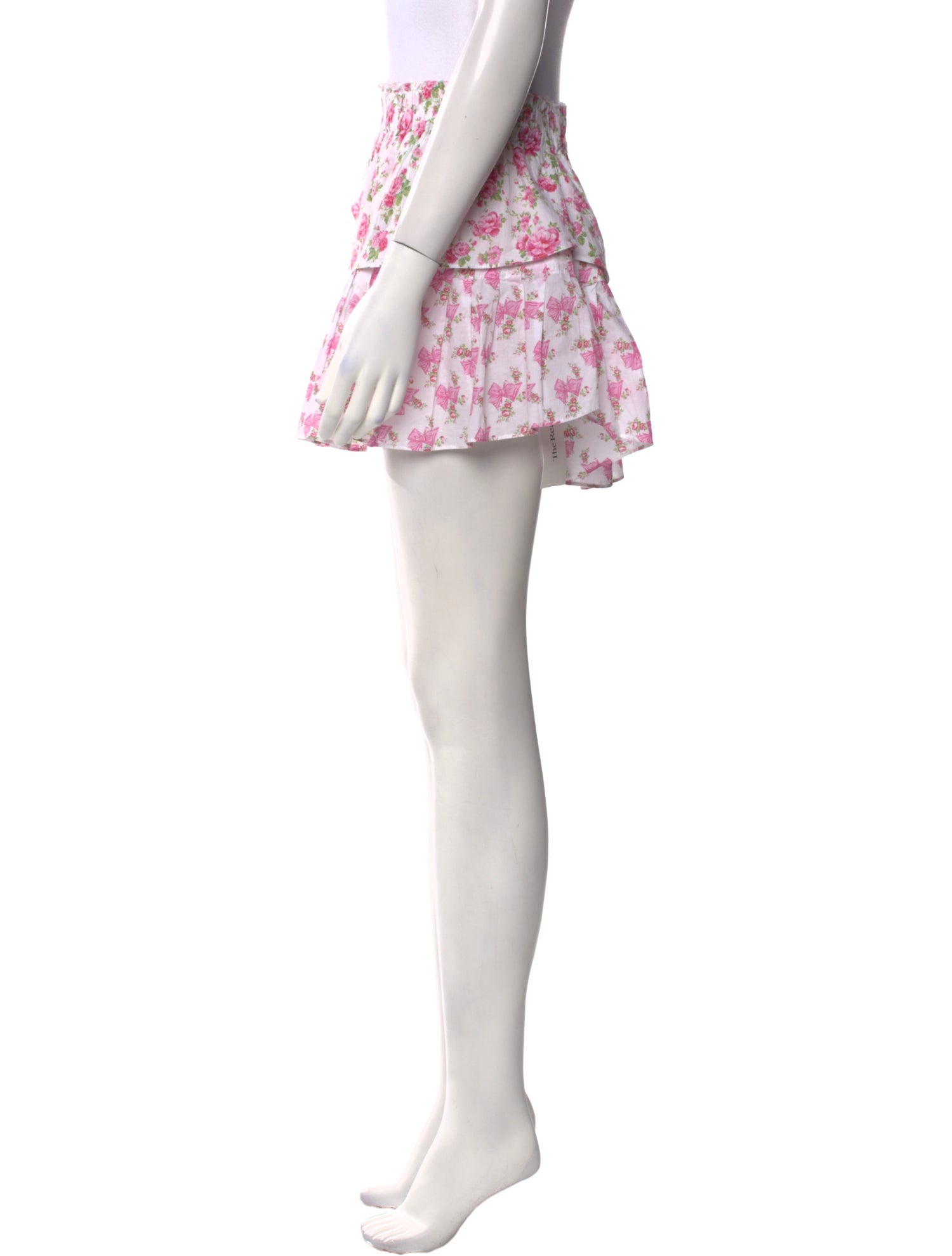 LoveShackFancy Floral Print Mini Skirt