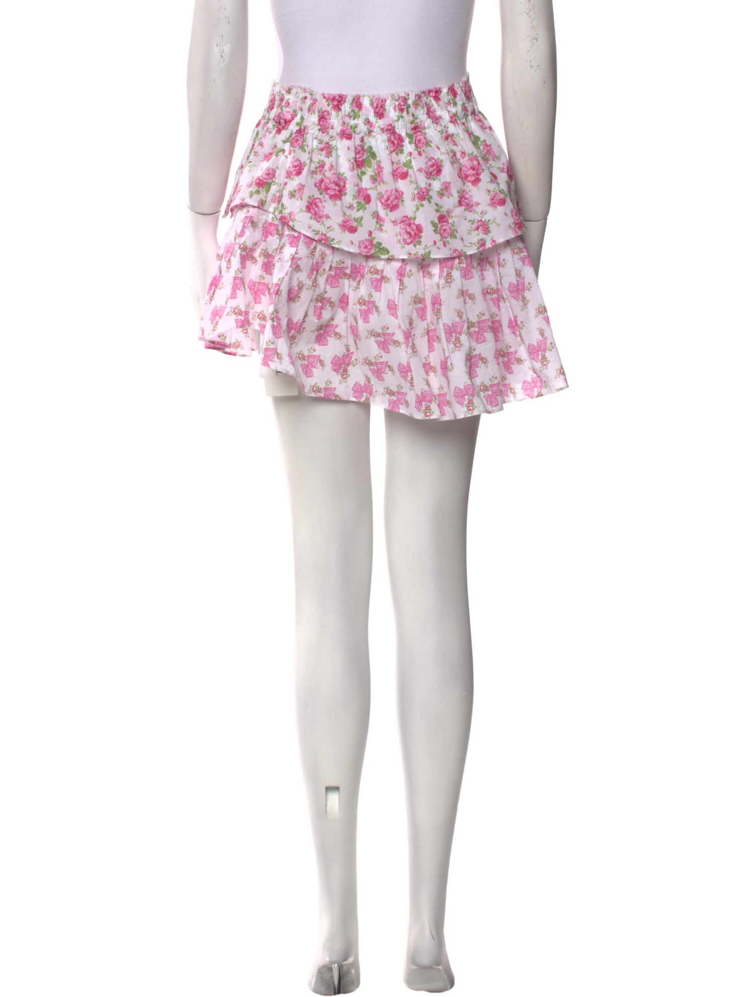 LoveShackFancy Floral Print Mini Skirt