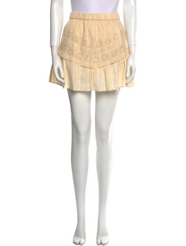 LoveShackFancy Skirts Eyelet Trim Mini Skirt M