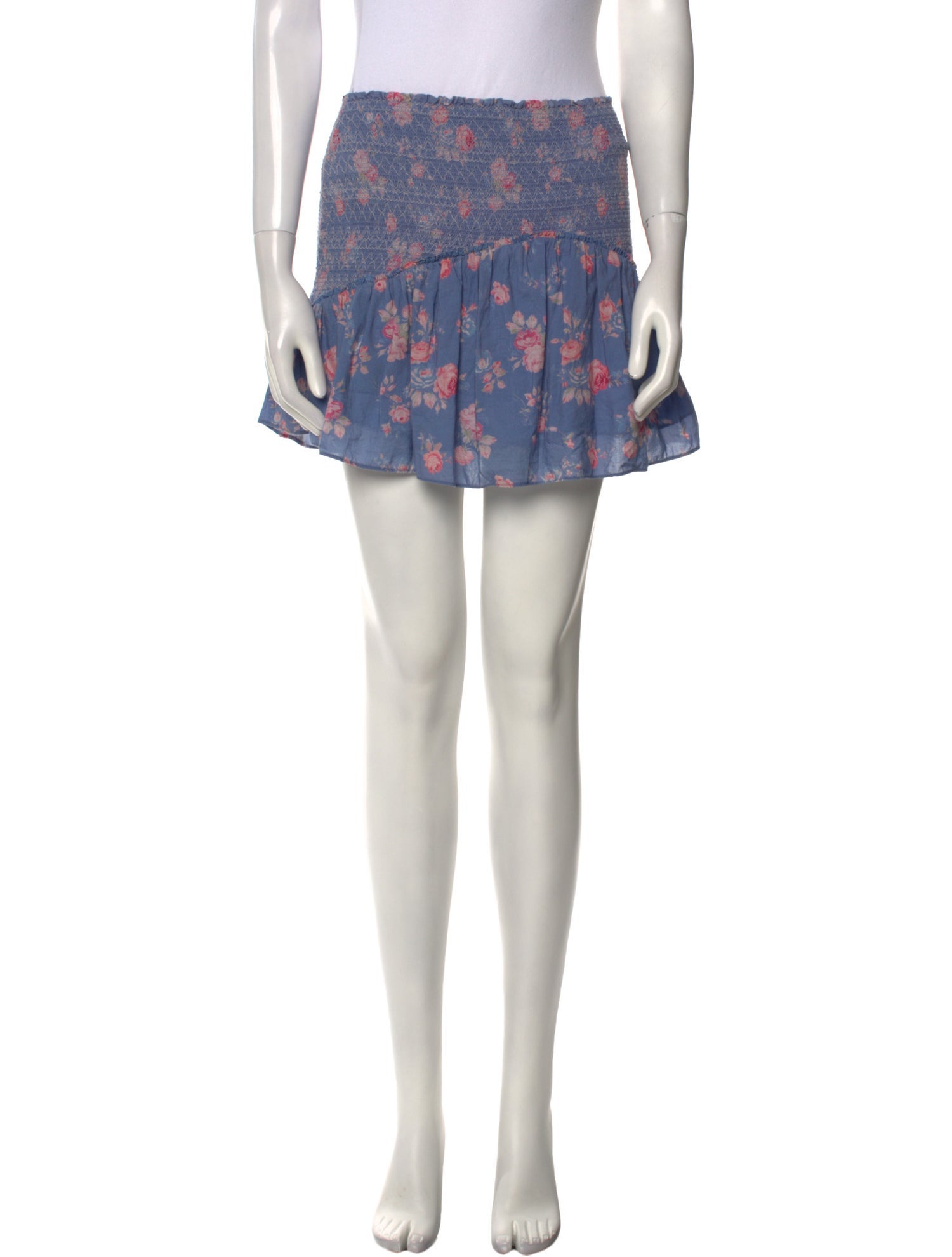 LoveShackFancy Floral Print Mini Skirt