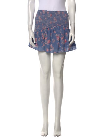 LoveShackFancy Floral Print Mini Skirt