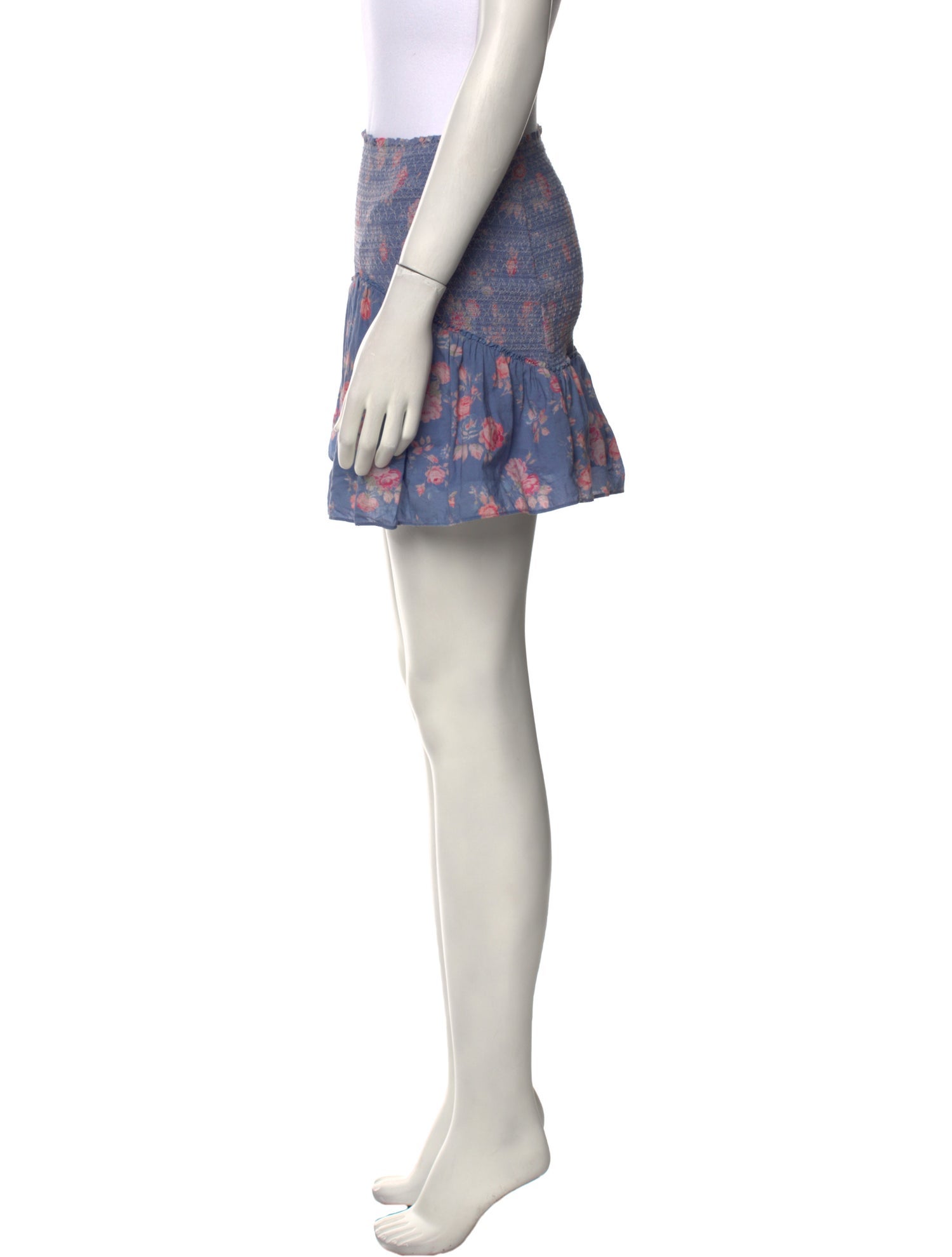 LoveShackFancy Floral Print Mini Skirt