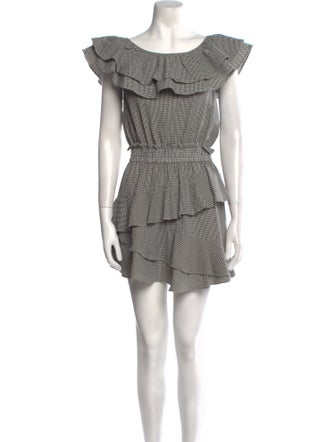 LoveShackFancy Houndstooth Print Mini Dress