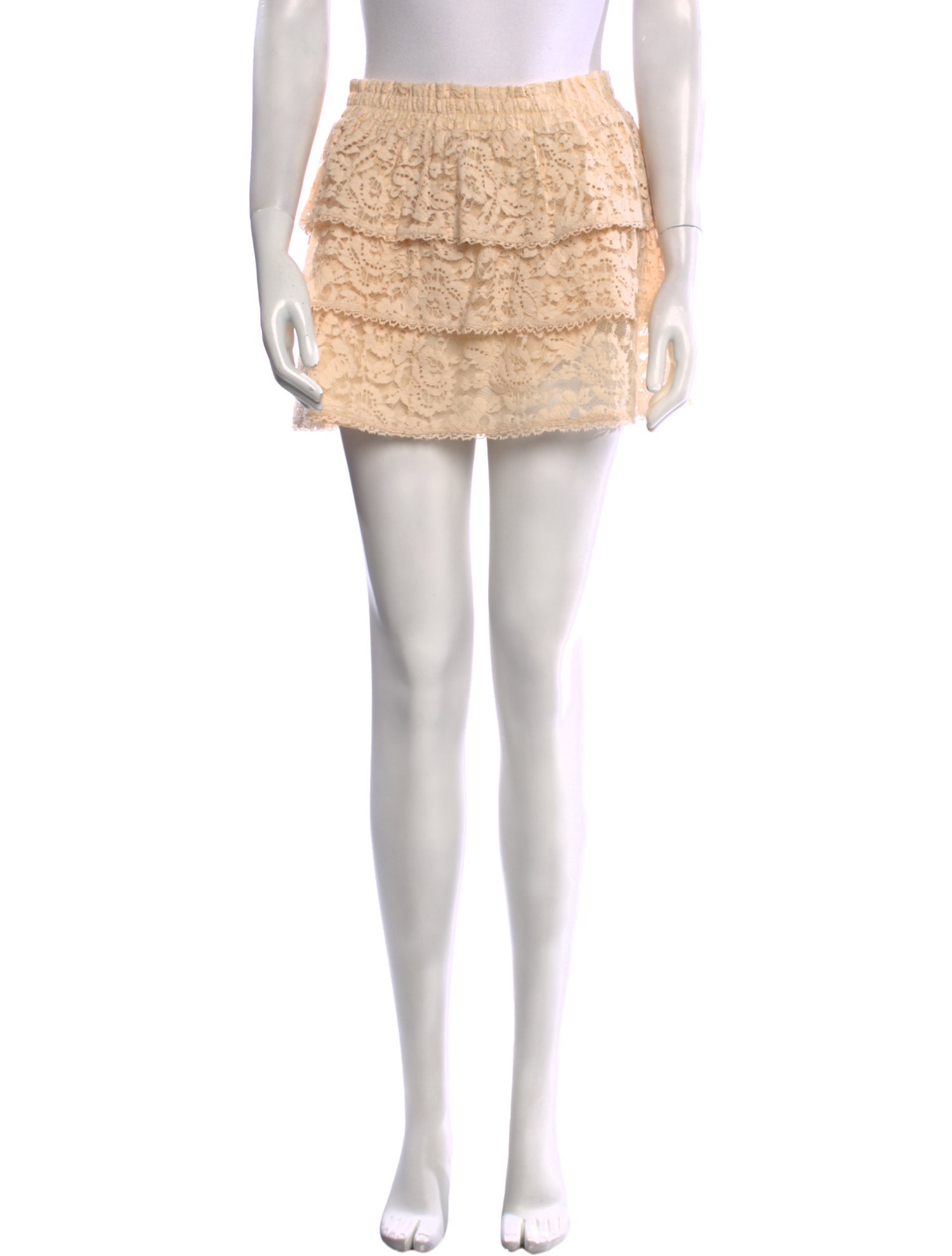 LoveShackFancy Ruffle Embellishment Mini Skirt