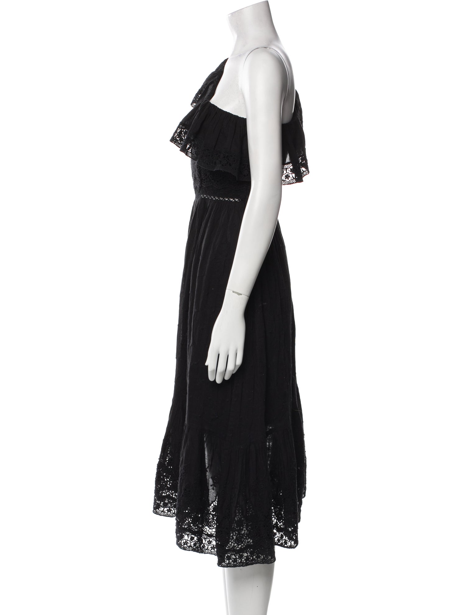 LoveShackFancy One-Shoulder Knee-Length Dress