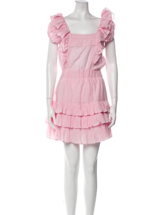 LoveShackFancy Square Neckline Mini Dress