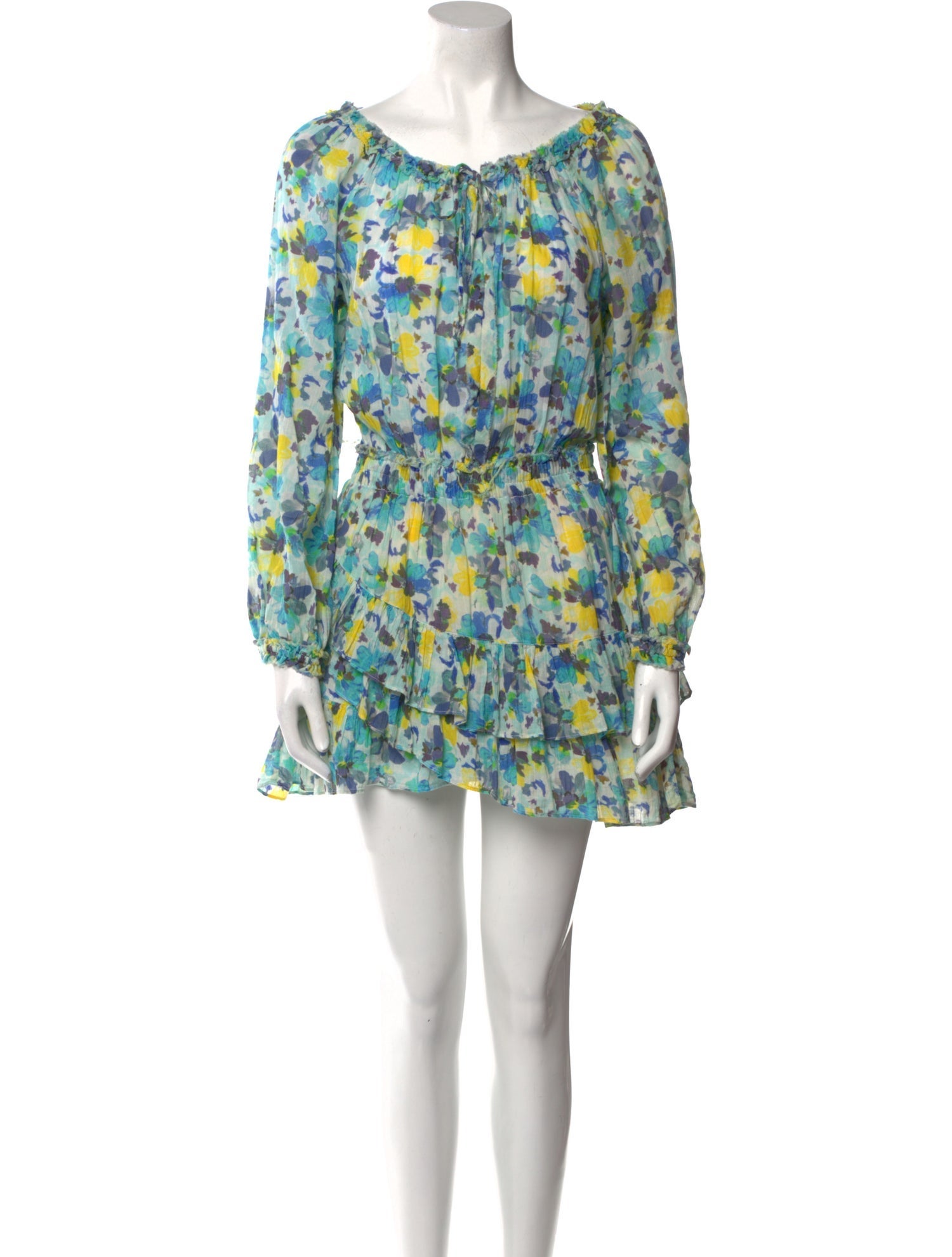 LoveShackFancy Floral Print Mini Dress