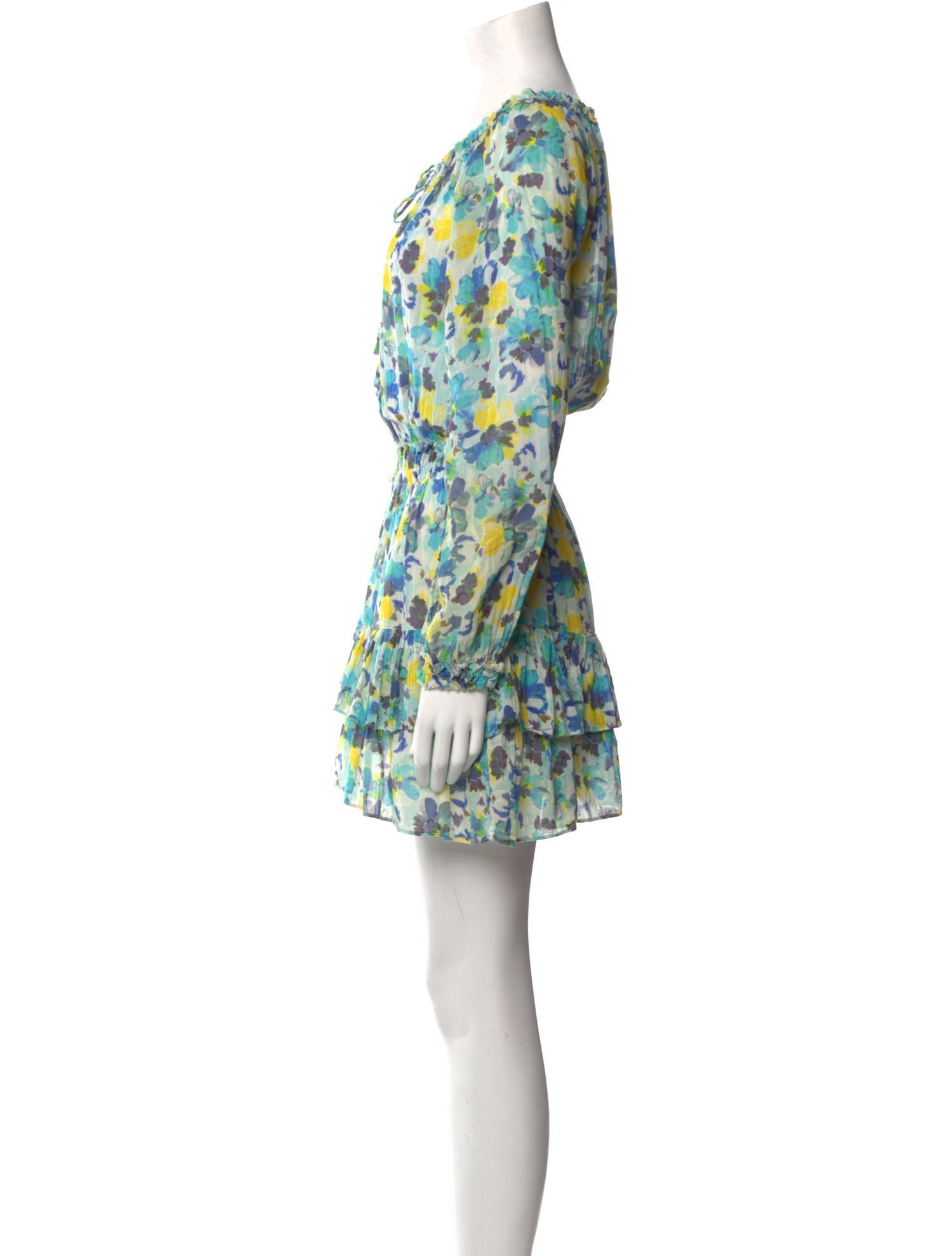 LoveShackFancy Floral Print Mini Dress