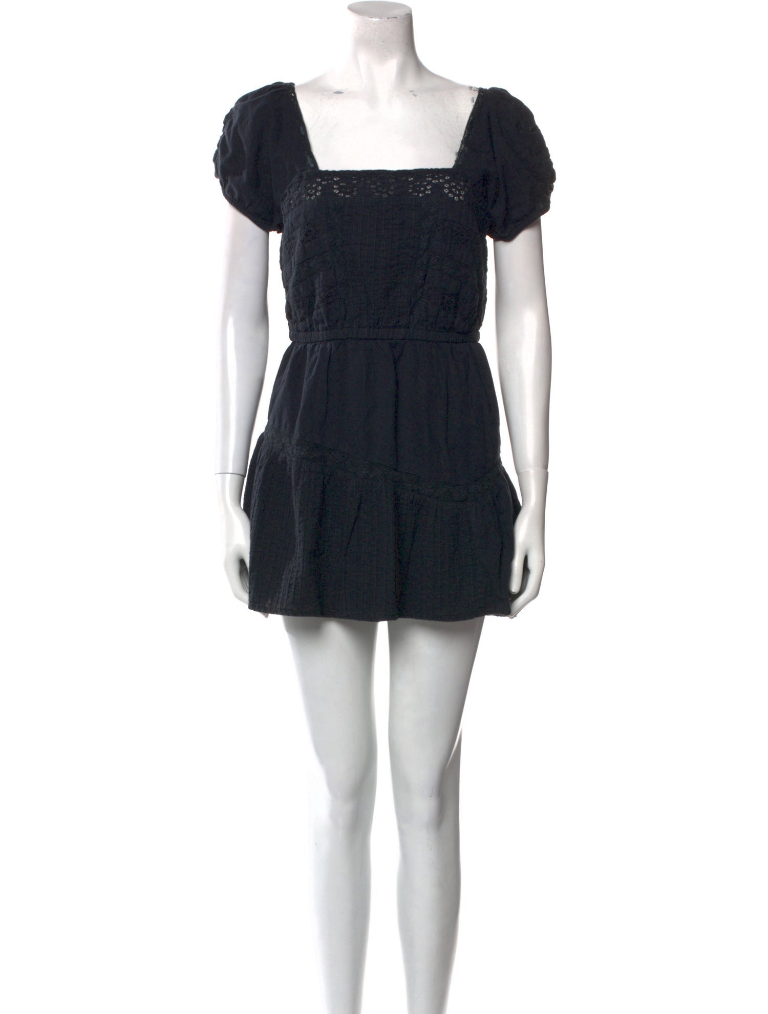 LoveShackFancy Square Neckline Mini Dress