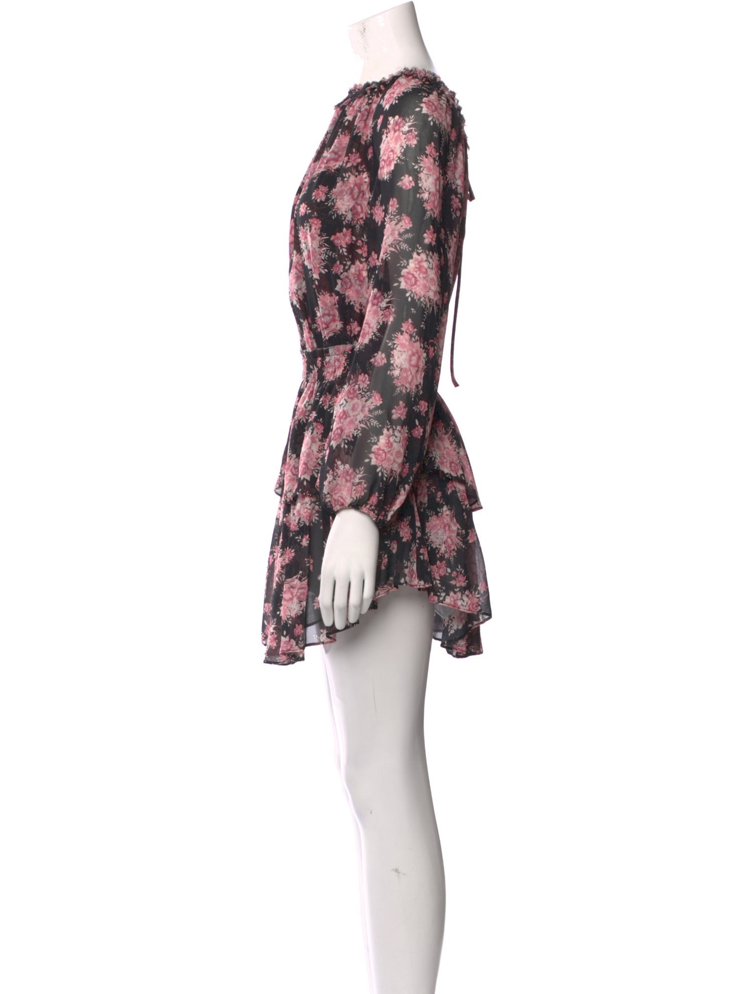 LoveShackFancy Floral Print Mini Dress