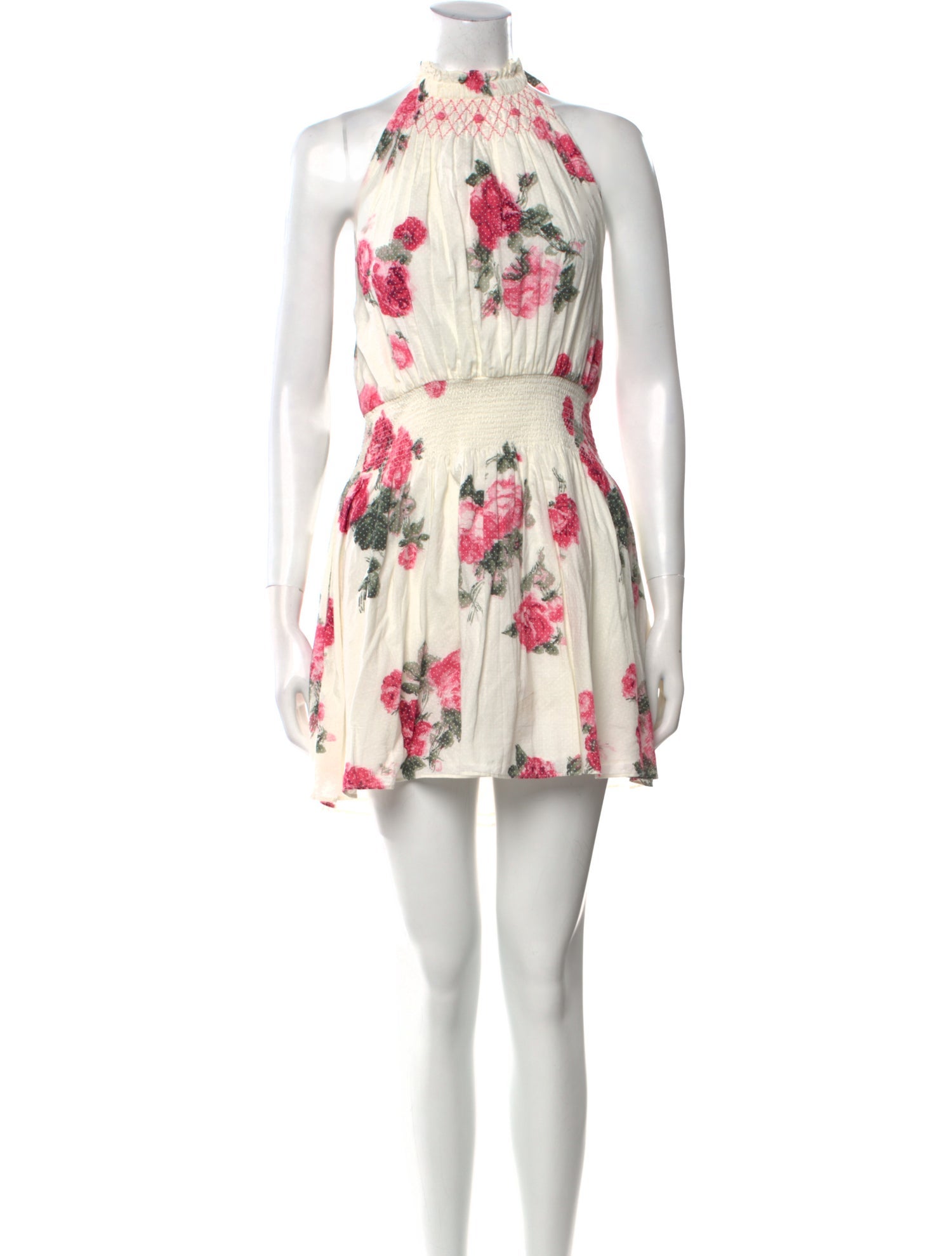 LoveShackFancy Floral Print Mini Dress