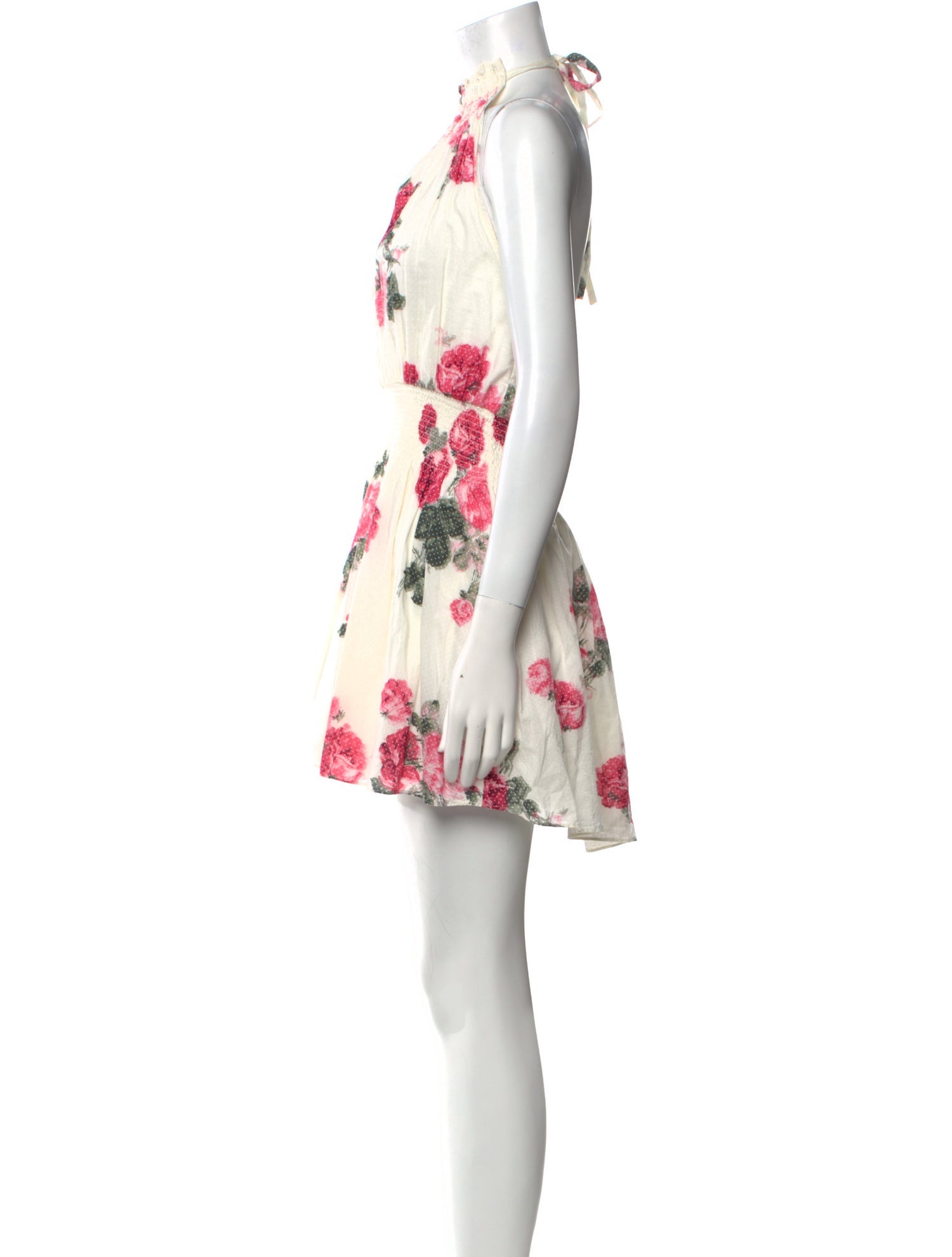 LoveShackFancy Floral Print Mini Dress