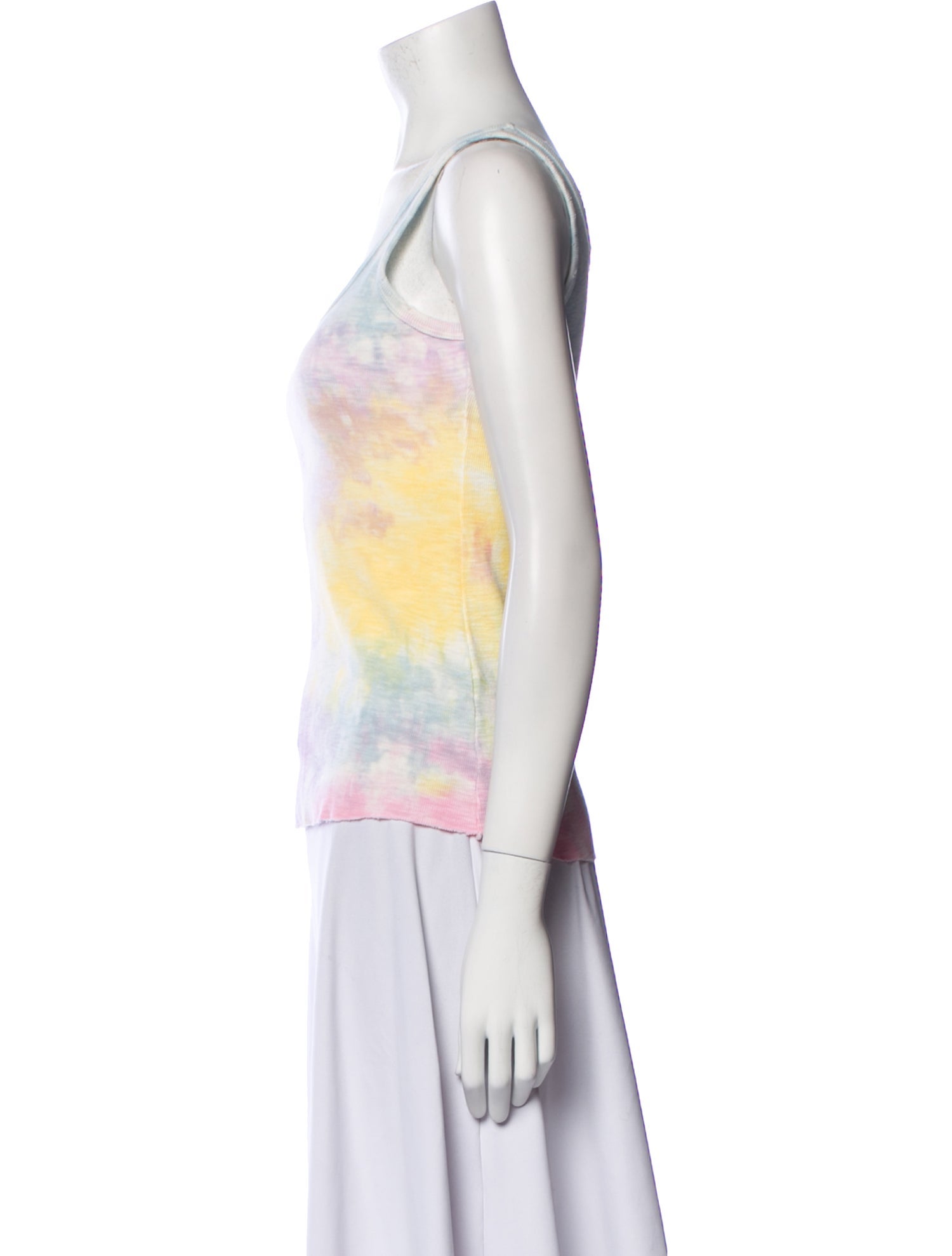 LoveShackFancy Tie-Dye Print Scoop Neck Top